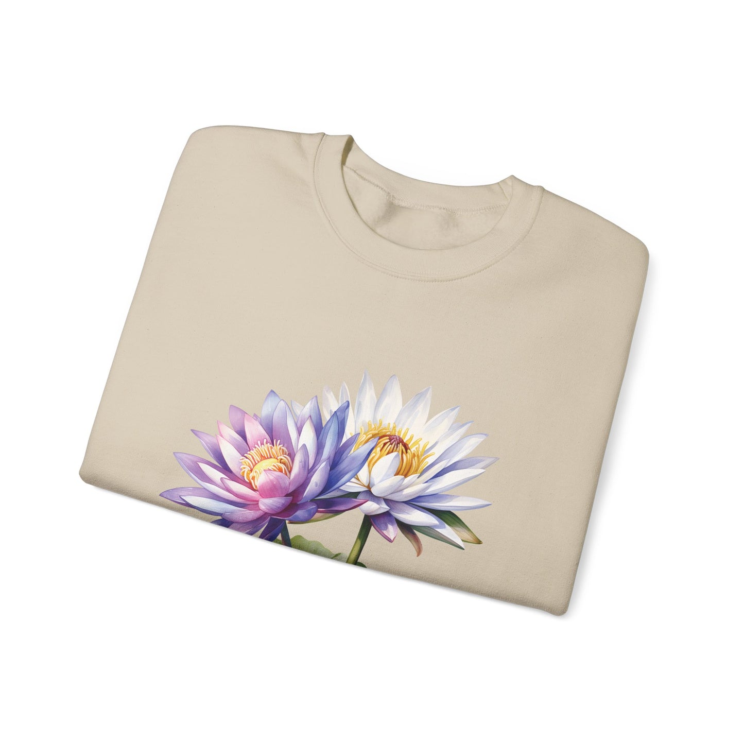 July Birth Flower (Water Lily) - Unisex Heavy Blend™ Crewneck Sweatshirt