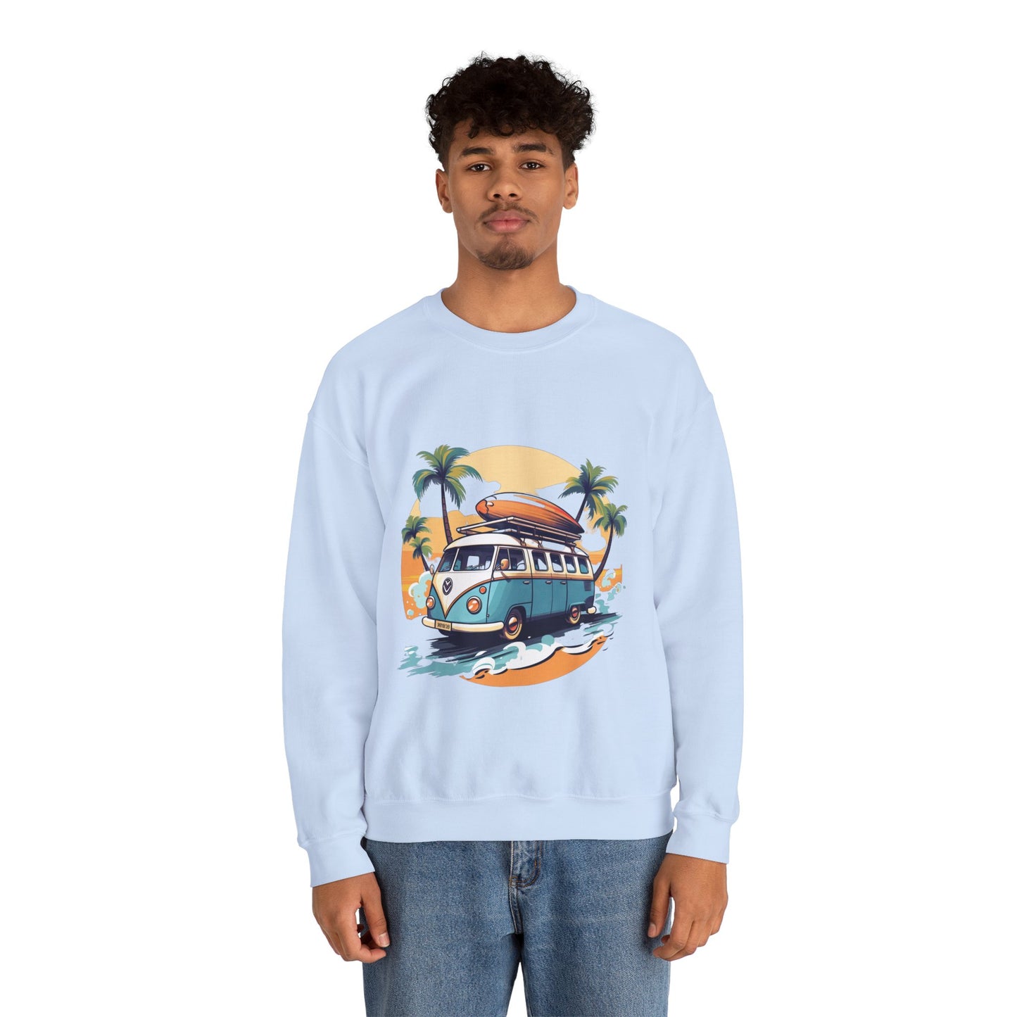 Retro Surf Van - Unisex Heavy Blend™ Crewneck Sweatshirt