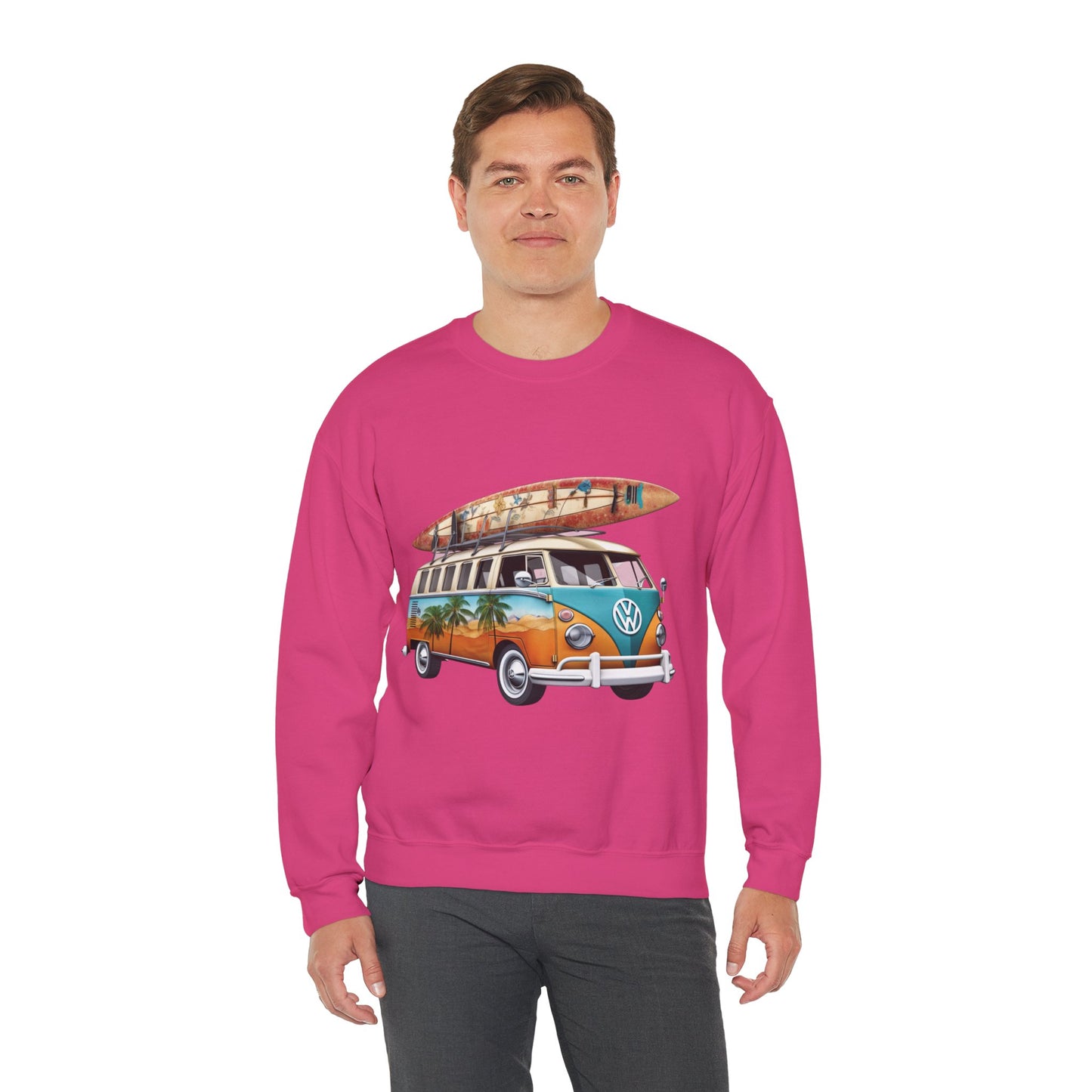 Retro Surf Van - Unisex Heavy Blend™ Crewneck Sweatshirt