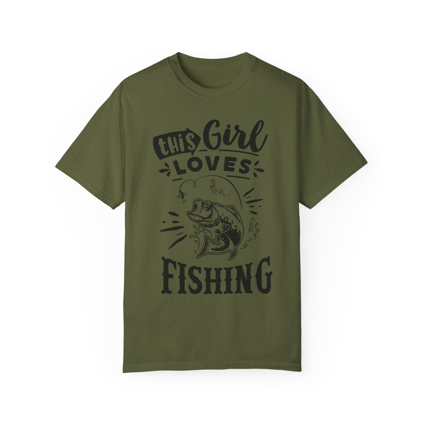 This girl loves fishing: Unisex Garment-Dyed T-shirt