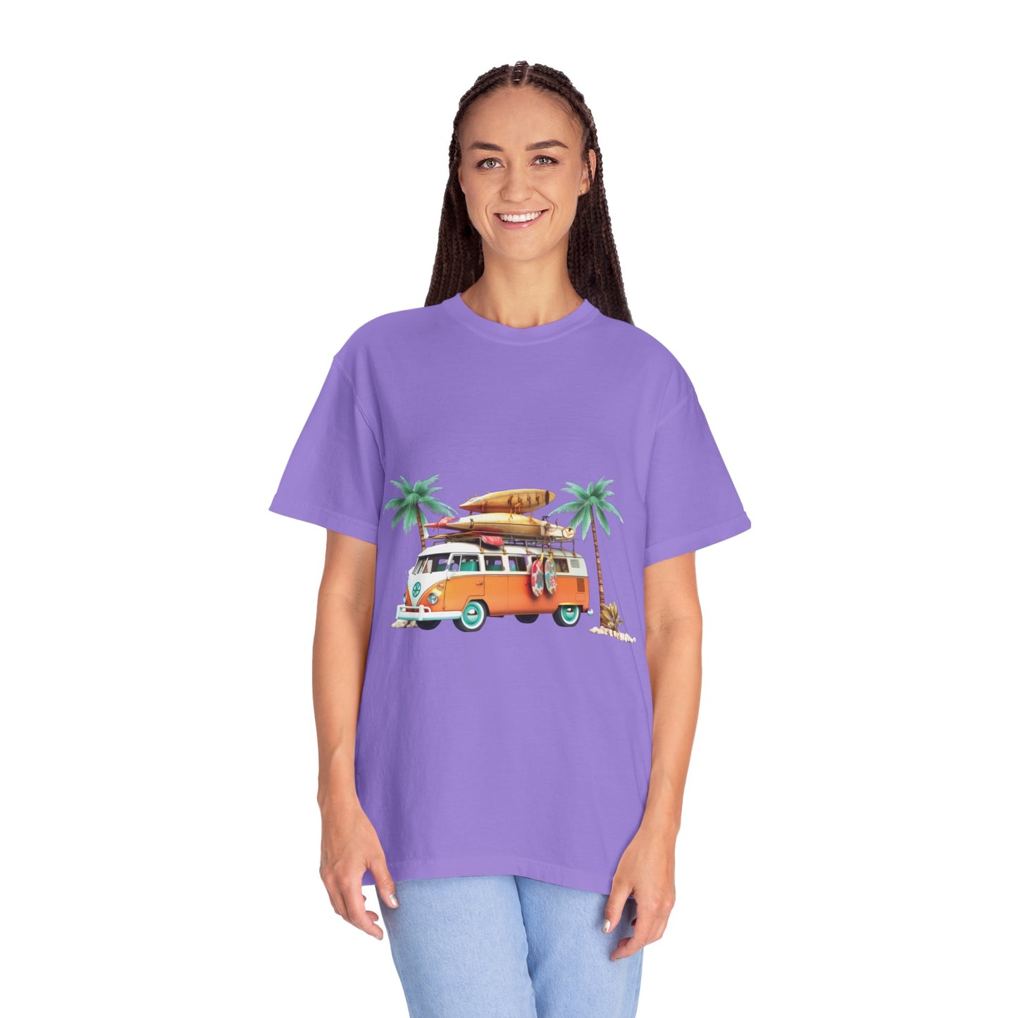 Retro Surf Van: Unisex Garment-Dyed T-shirt