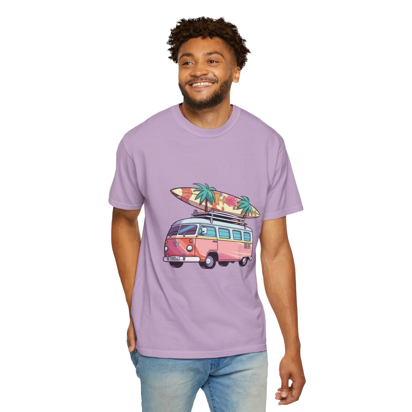 Retro Surf Van: Unisex Garment-Dyed T-shirt