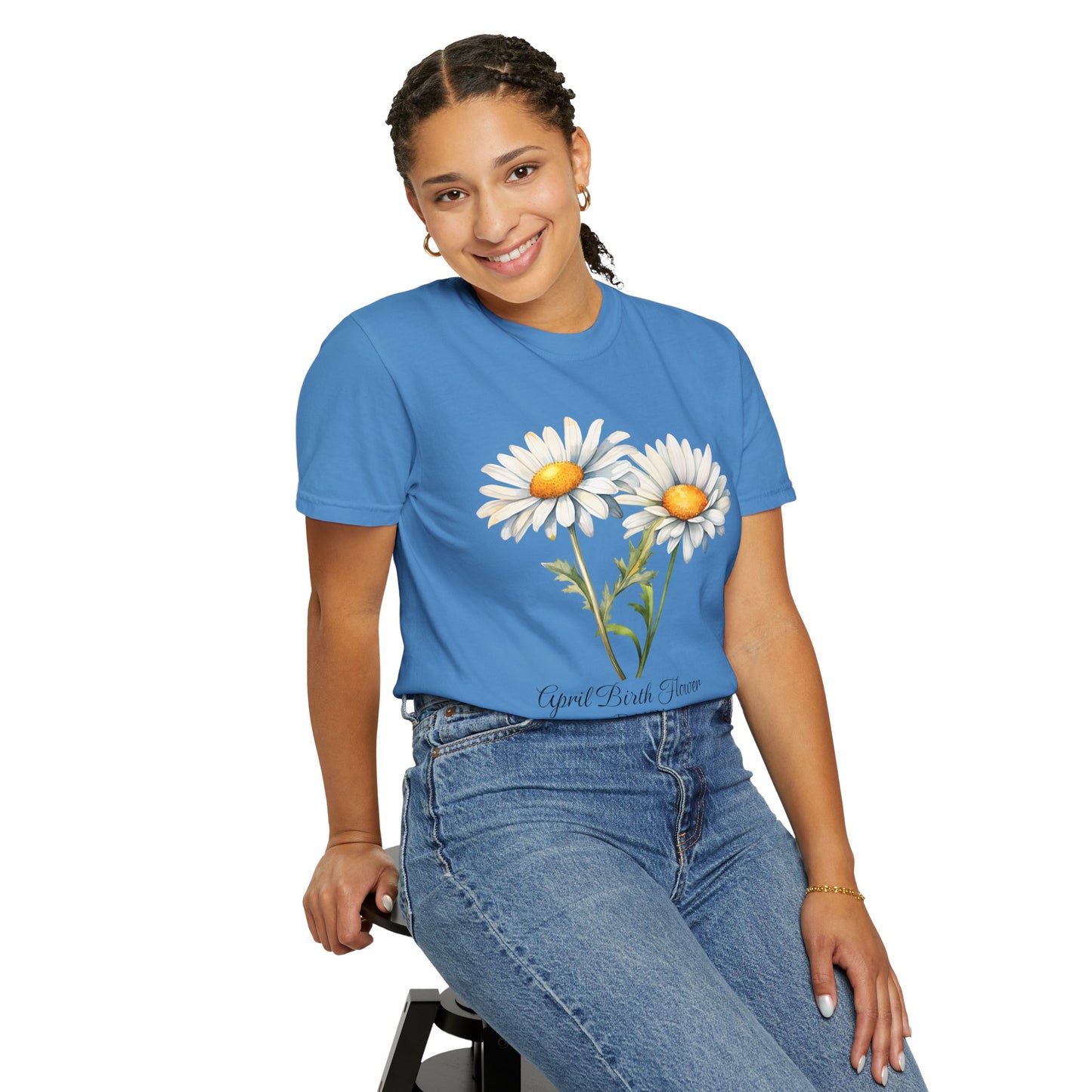 April Birth Flower "Daisy" - Unisex Garment-Dyed T-shirt