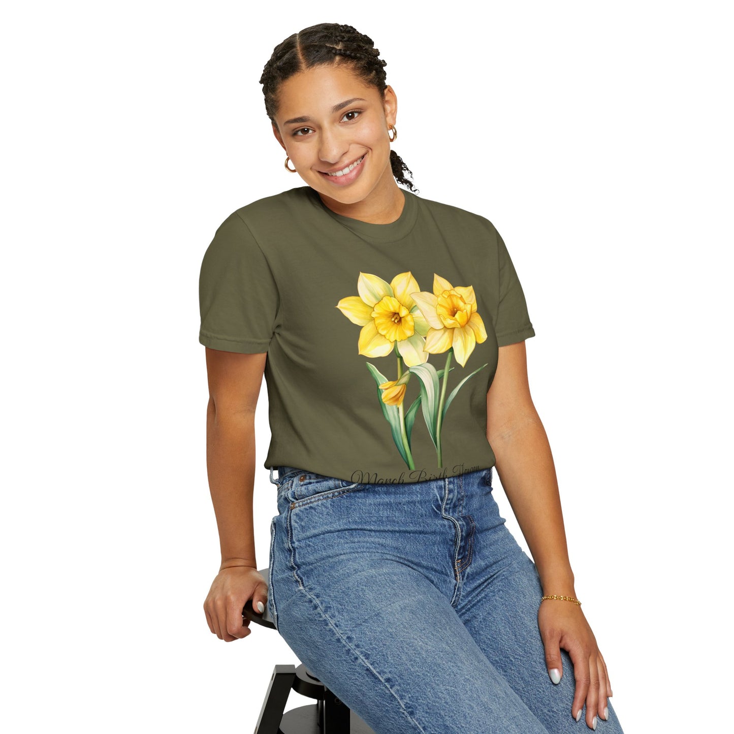 March Birth Flower "Jonquil" - Unisex Garment-Dyed T-shirt