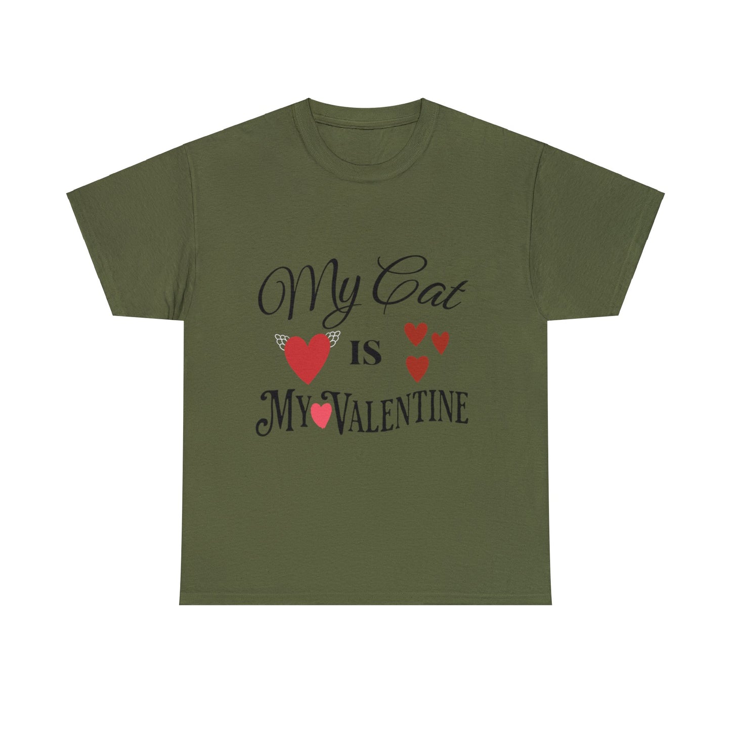 My Cat Is My Valentine1 - Unisex Heavy Cotton Tee