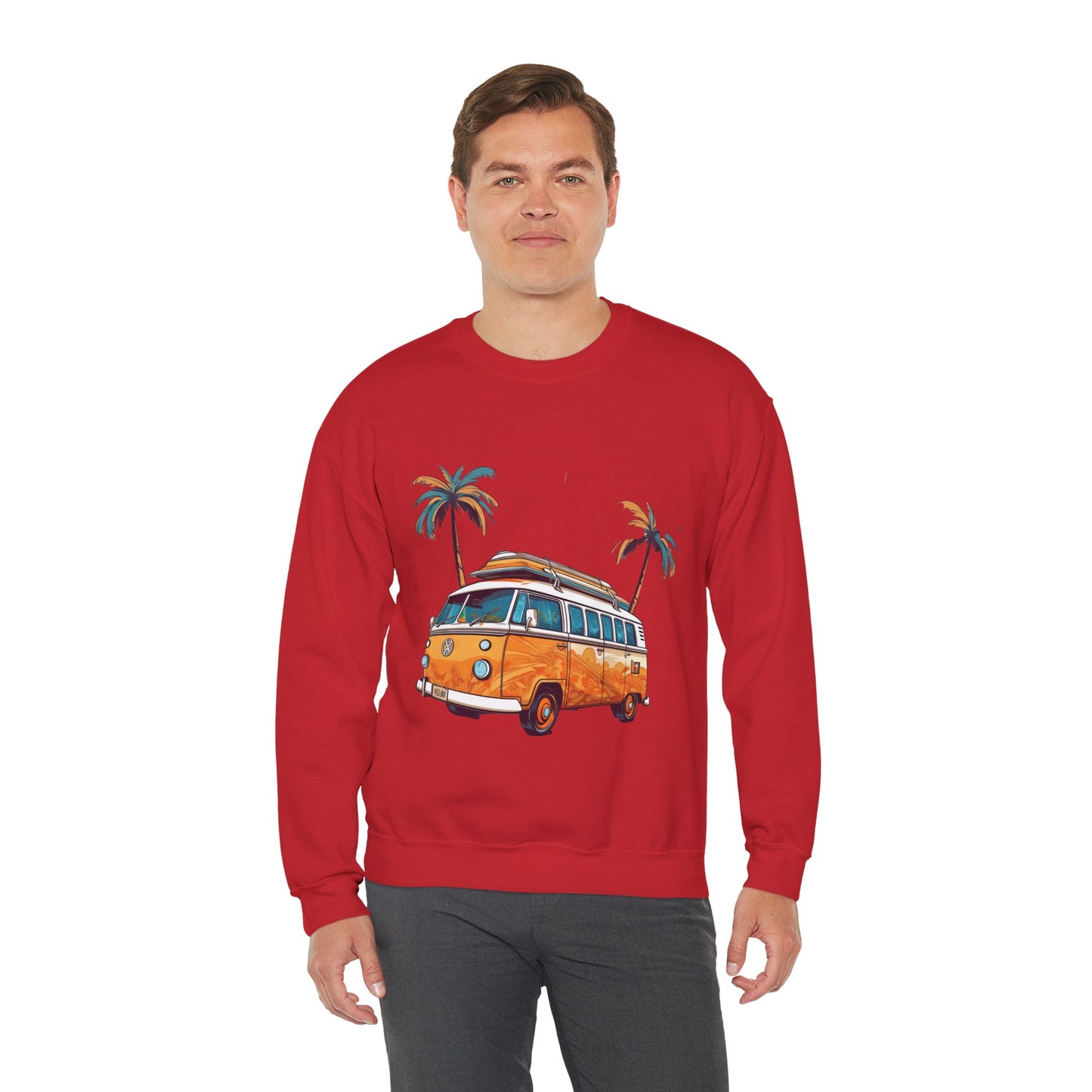 Retro Surf Van - Unisex Heavy Blend™ Crewneck Sweatshirt