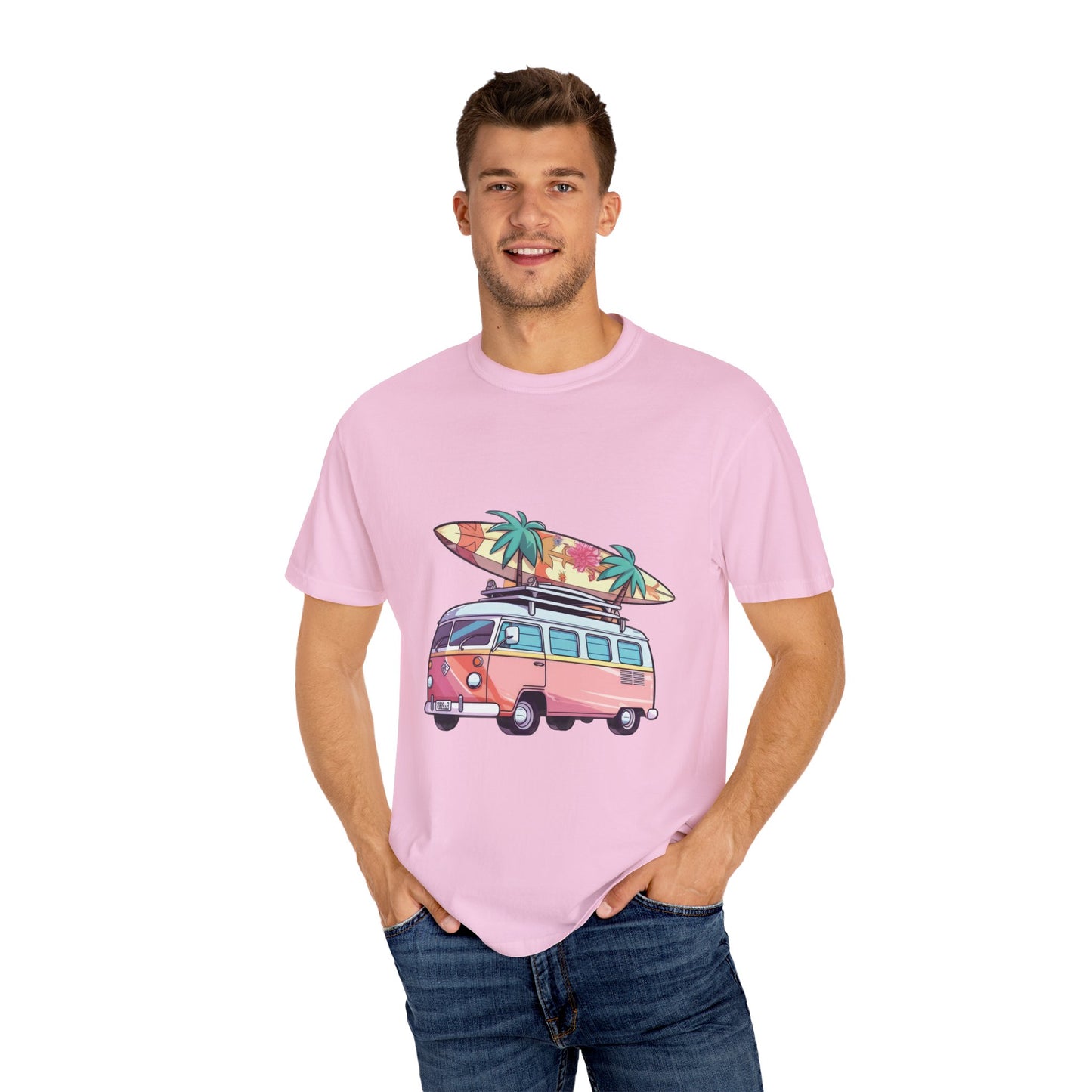 Retro Surf Van: Unisex Garment-Dyed T-shirt