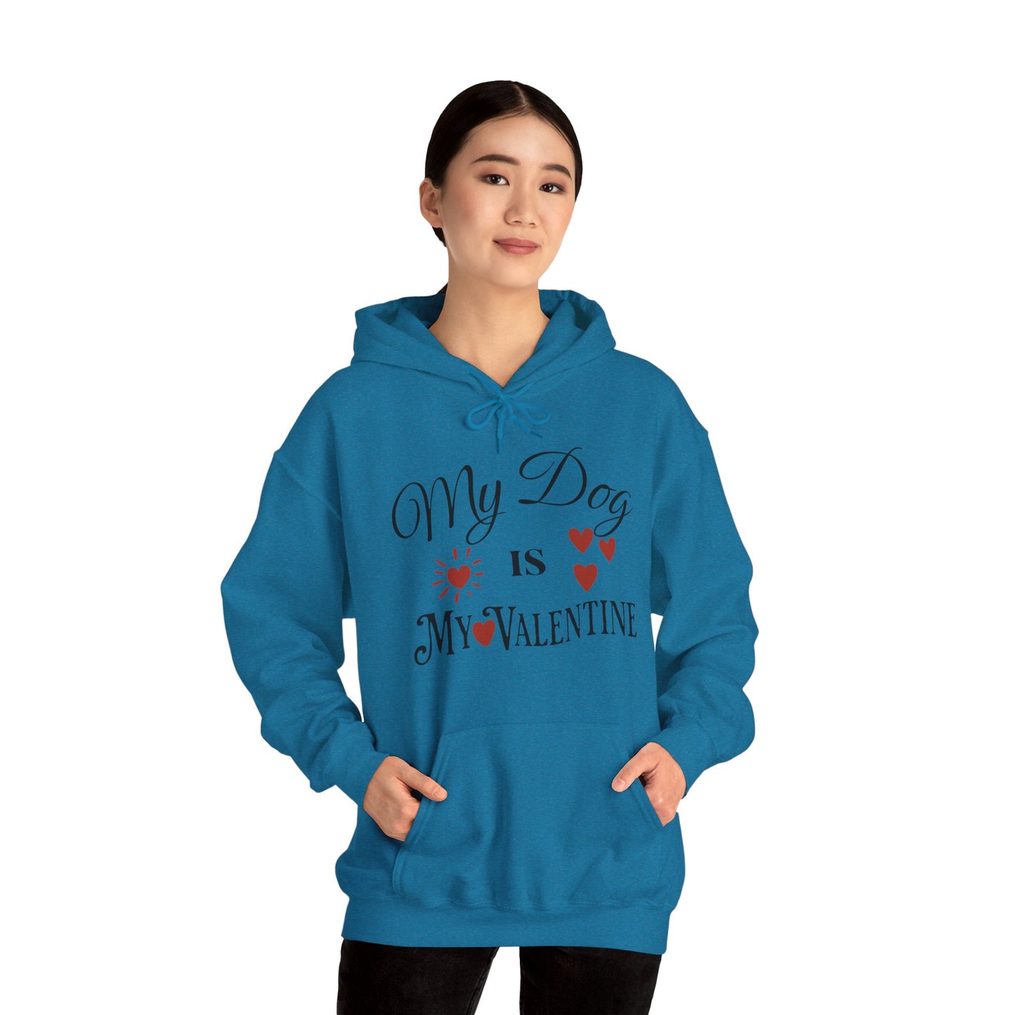 My Dog Is My Valentine - Unisex Heavy Blend™ Hooded Sweatshirt