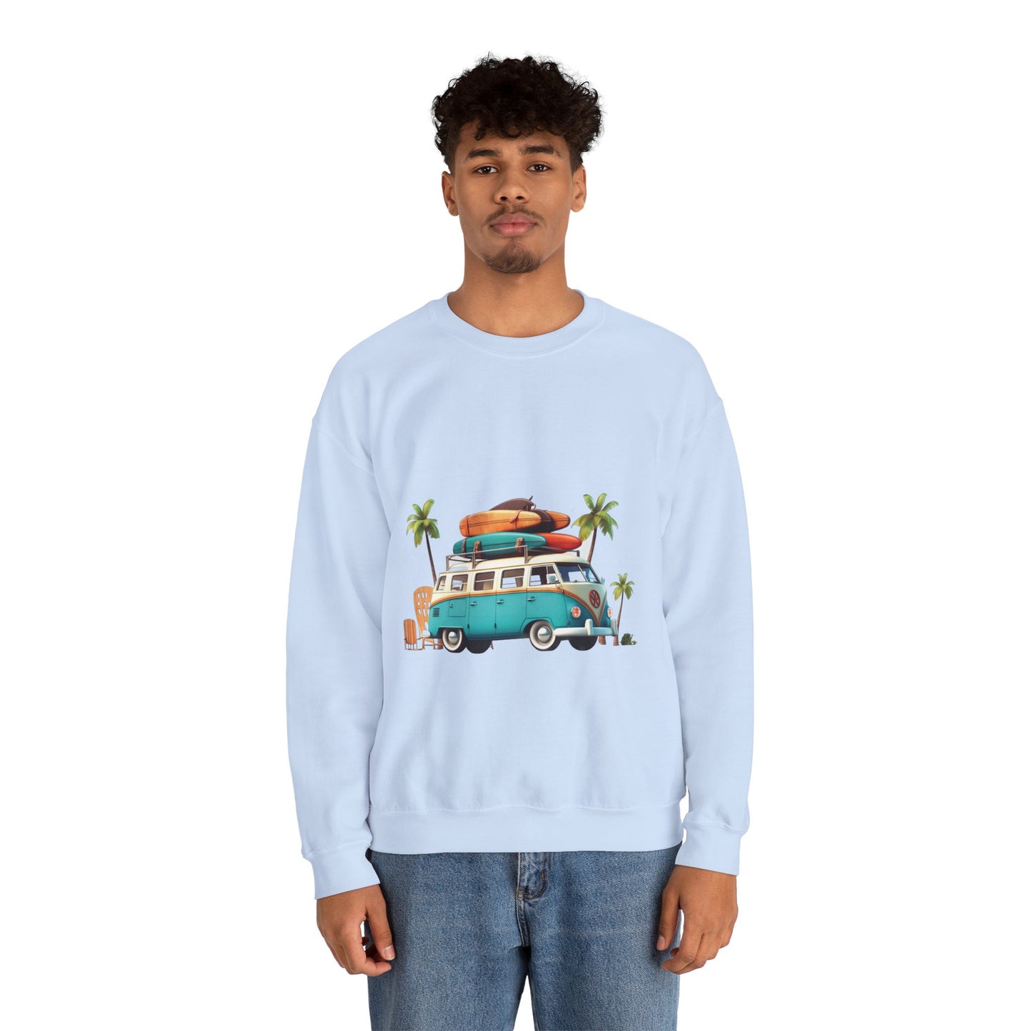 Retro Surf Van - Unisex Heavy Blend™ Crewneck Sweatshirt