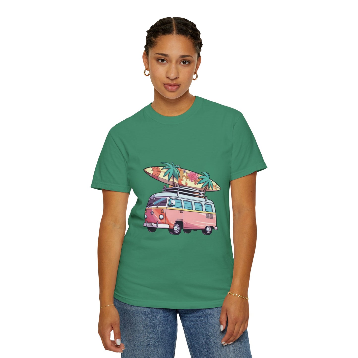 Retro Surf Van: Unisex Garment-Dyed T-shirt