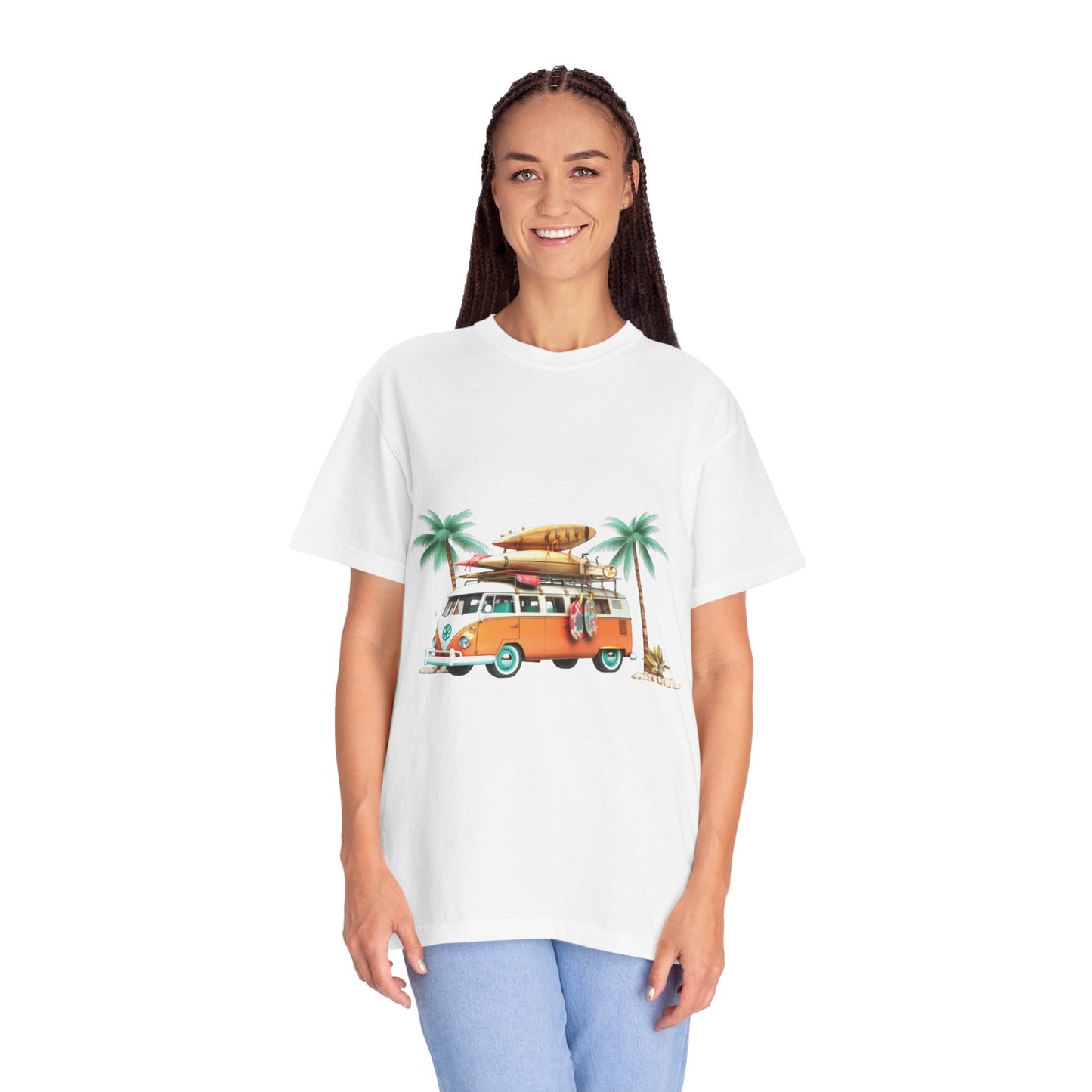 Retro Surf Van: Unisex Garment-Dyed T-shirt