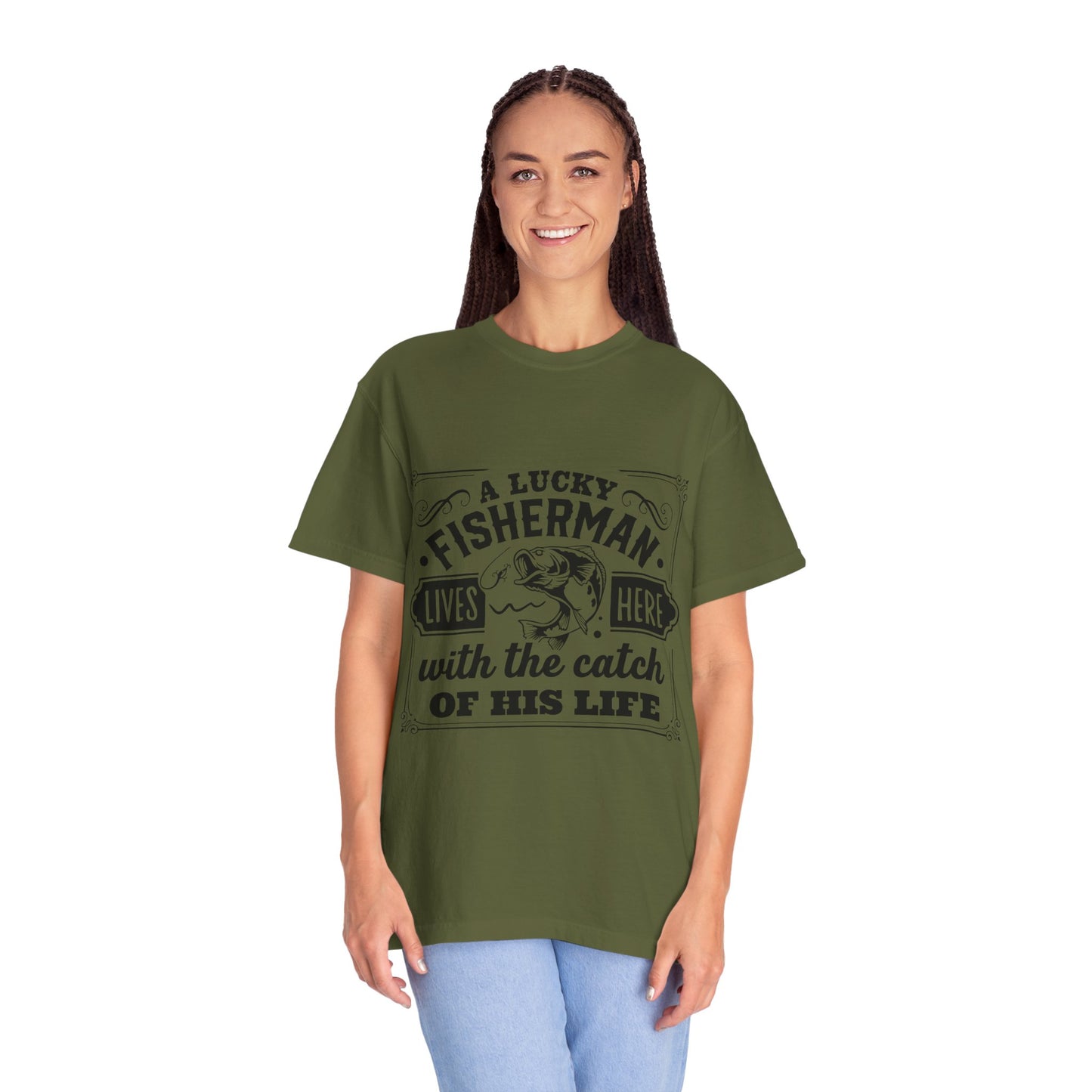 Fisherman lives here: Unisex Garment-Dyed T-shirt