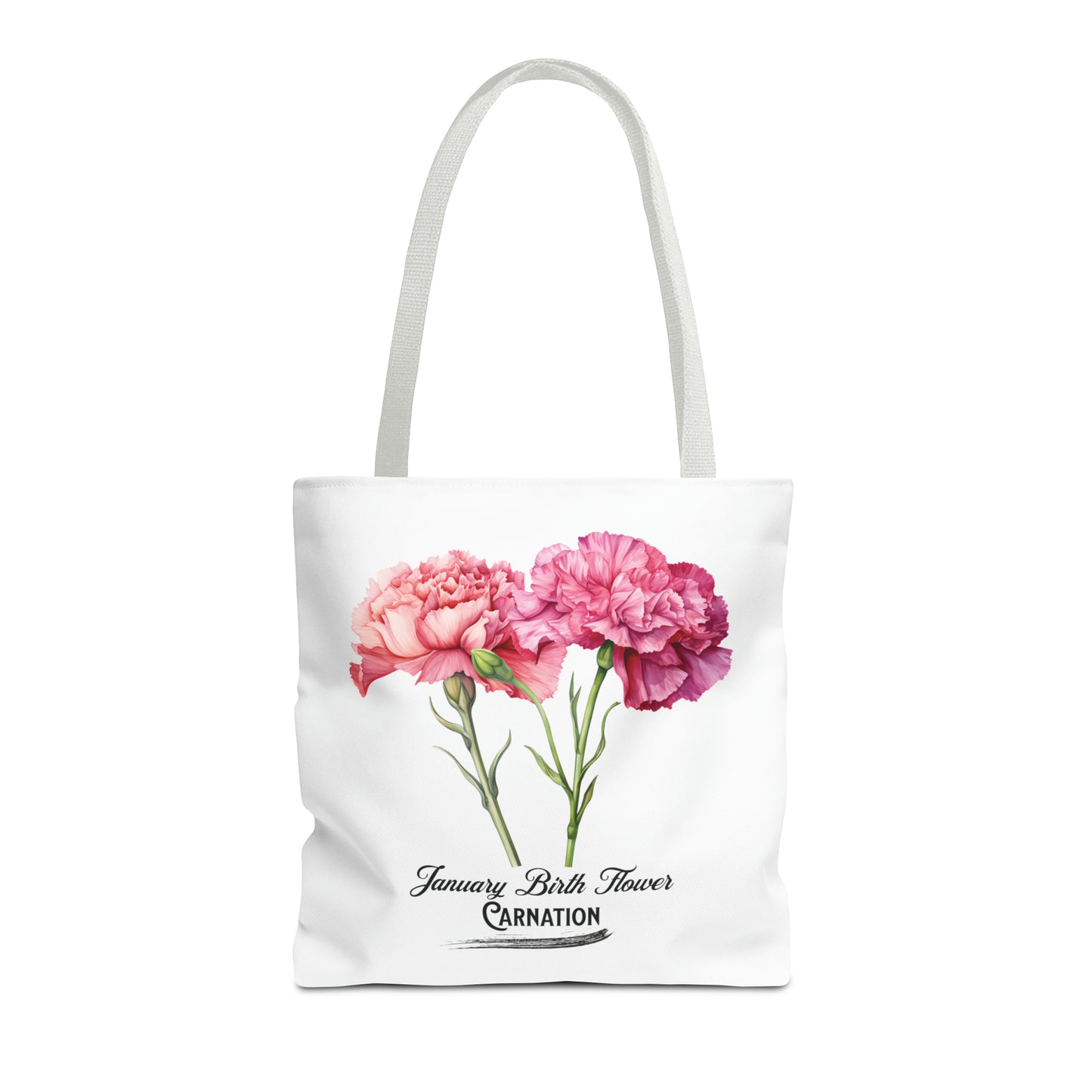 January Birth Flower: Carnation - Tote Bag (AOP)