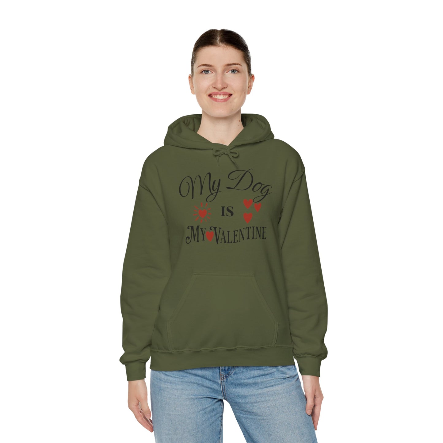 My Dog Is My Valentine - Unisex Heavy Blend™ Hooded Sweatshirt