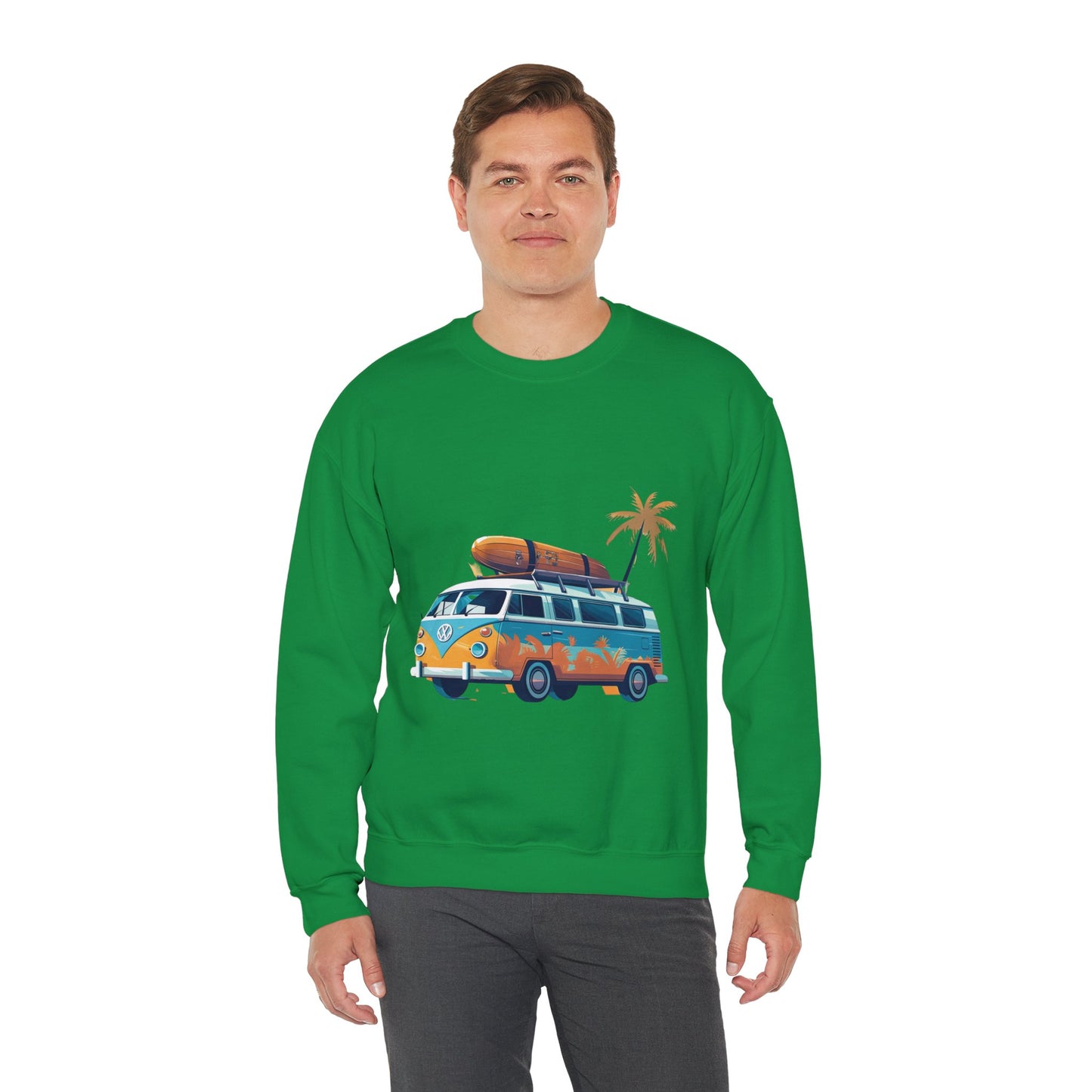 Retro Surf Van - Unisex Heavy Blend™ Crewneck Sweatshirt