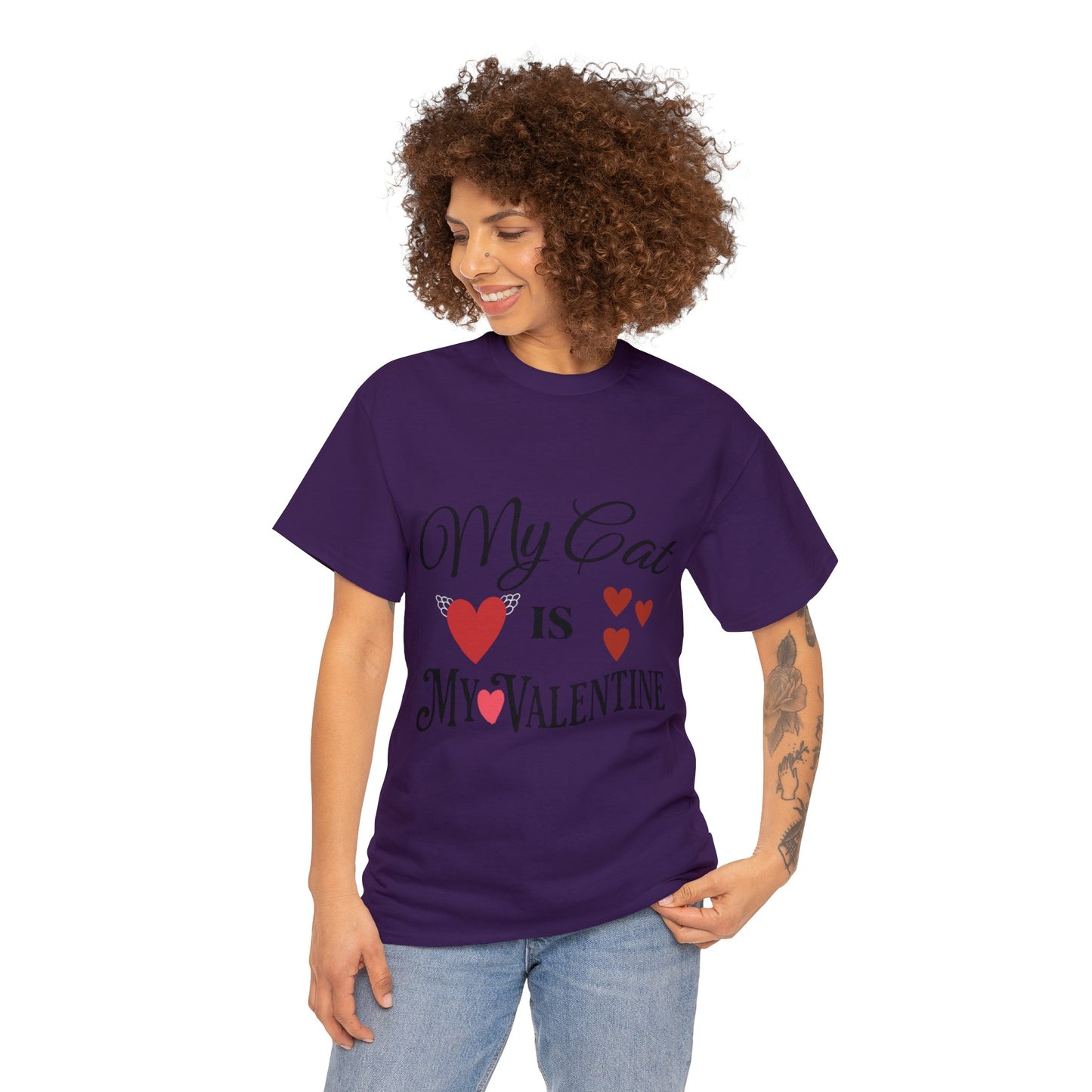 My Cat Is My Valentine1 - Unisex Heavy Cotton Tee