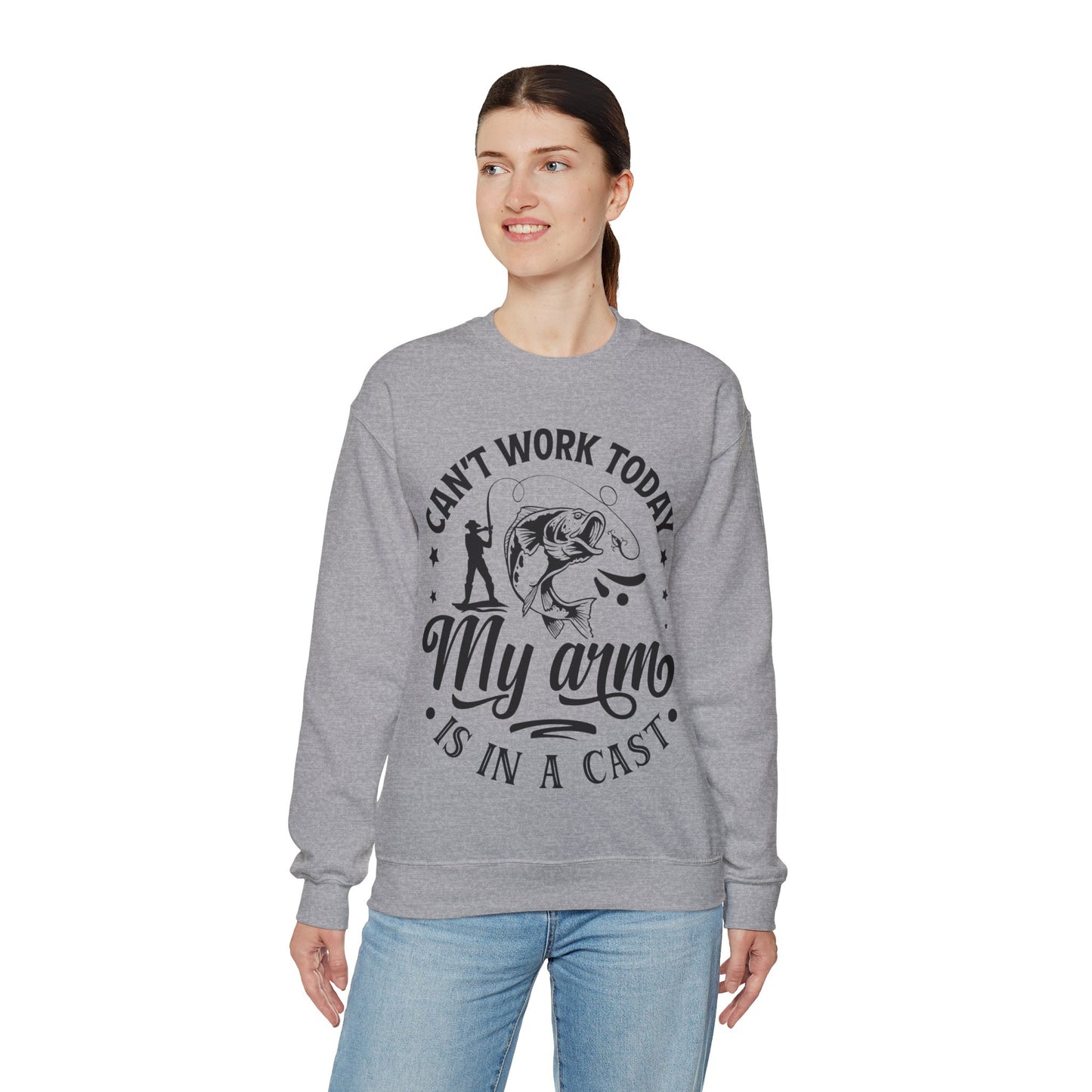 Can't work today, my arm is in a cast - Unisex Heavy Blend™ Crewneck Sweatshirt