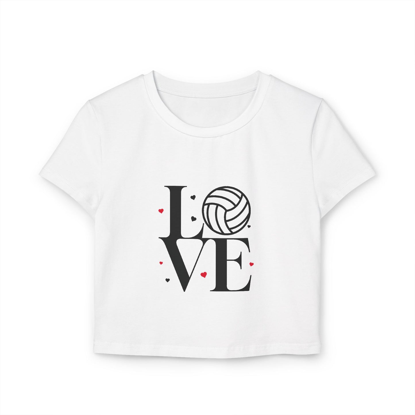Love Volleyball Women's Baby Tee - Cute Sports Shirt, Gift for Athletes, Tee for Volleyball Lovers, Summer Casual Top