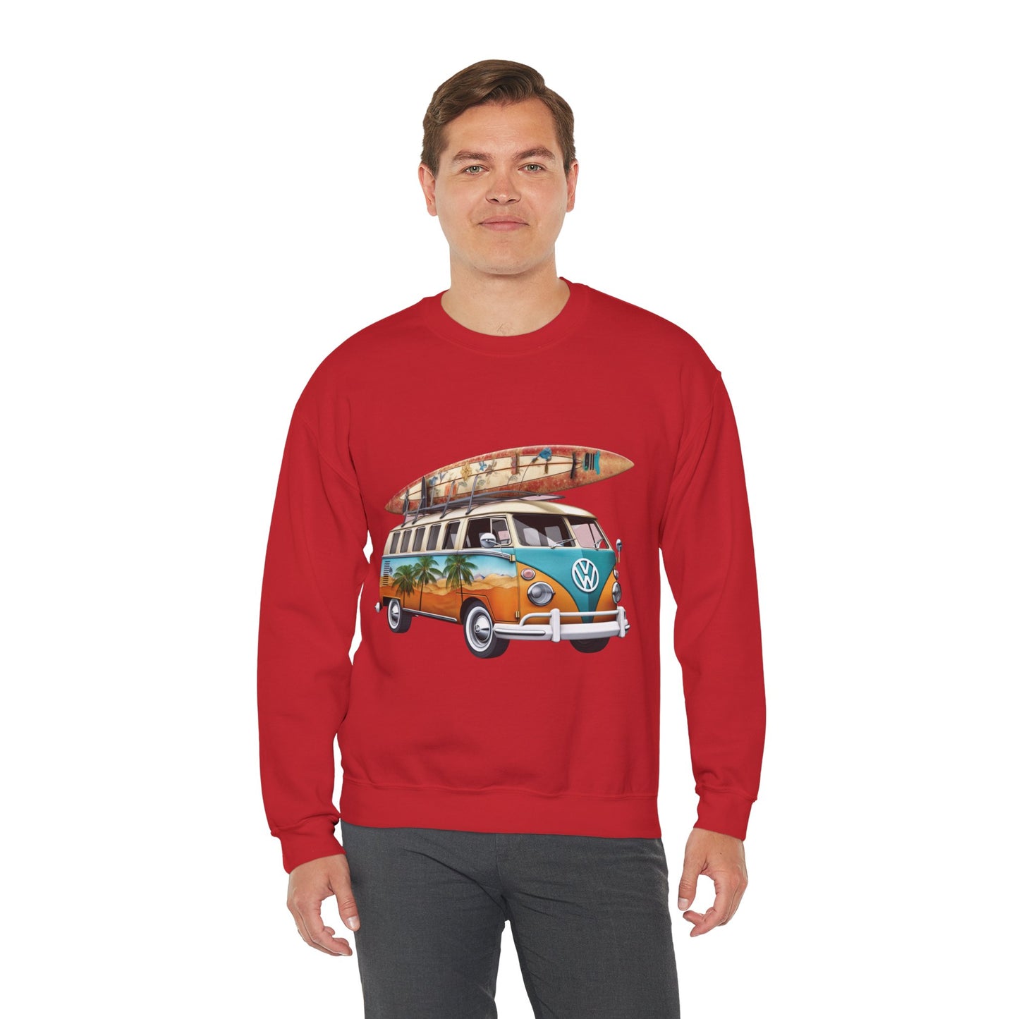 Retro Surf Van - Unisex Heavy Blend™ Crewneck Sweatshirt