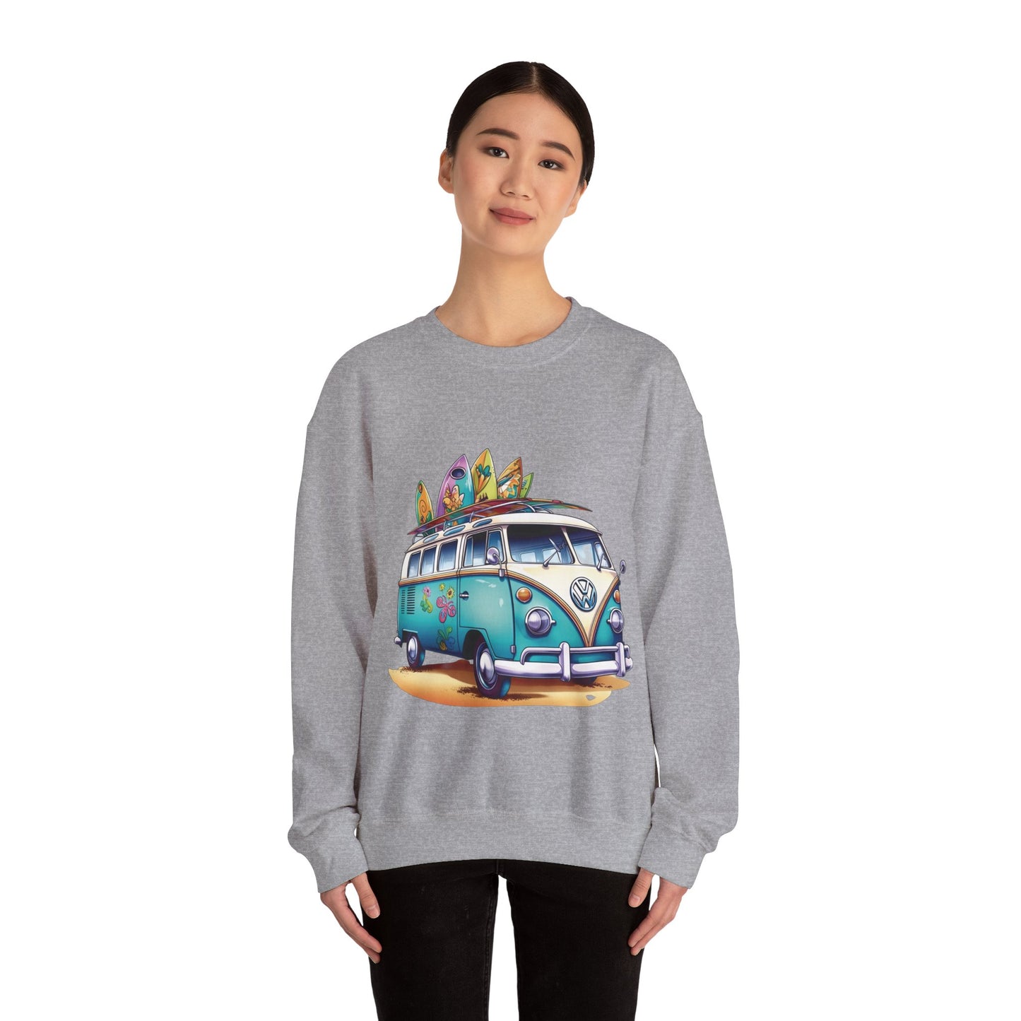 Retro Surf Van - Unisex Heavy Blend™ Crewneck Sweatshirt