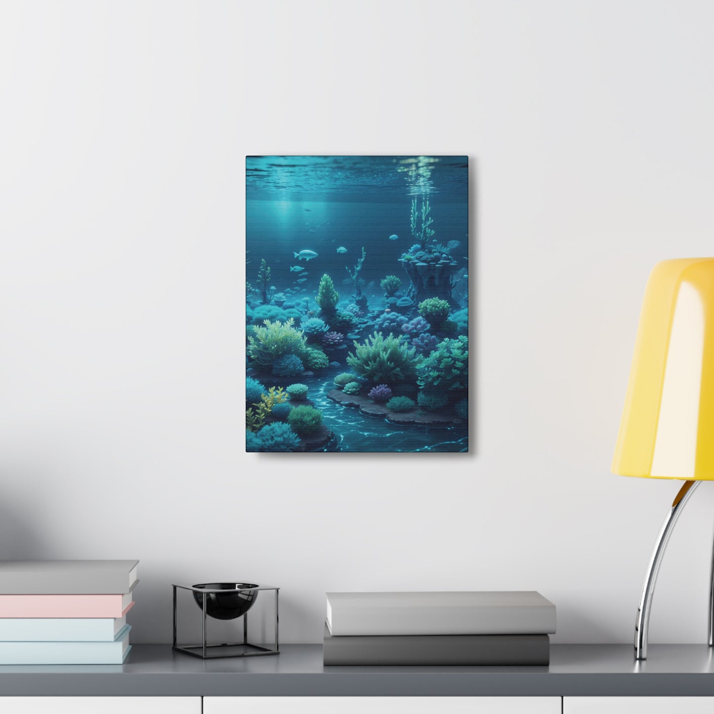 Under Sea Shark Coral Reef: Canvas Gallery Wraps