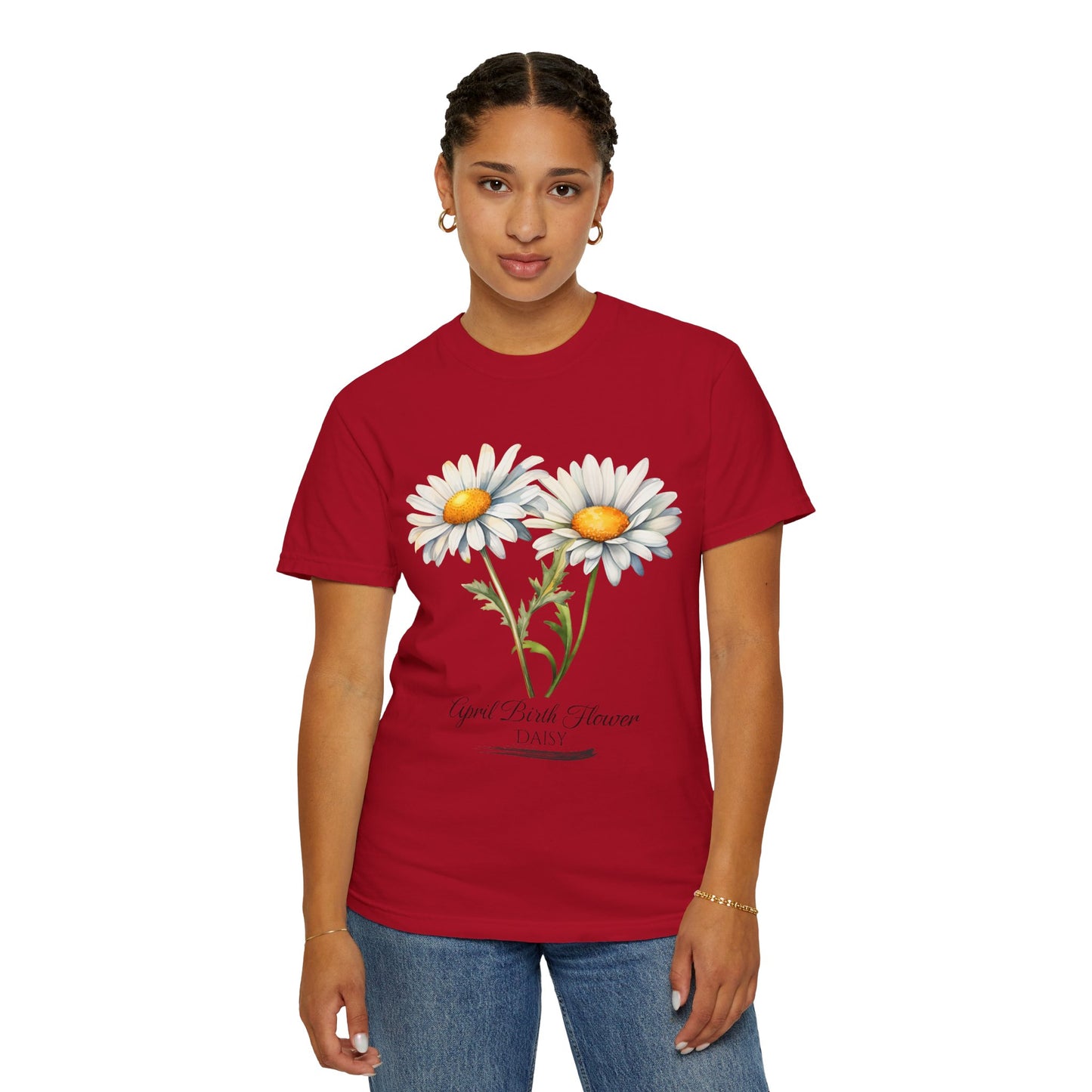 April Birth Flower "Daisy" - Unisex Garment-Dyed T-shirt