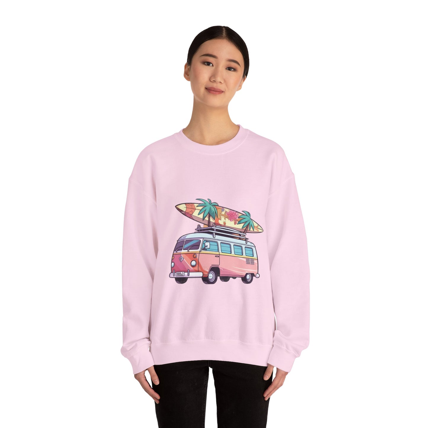 Retro Surf Van - Unisex Heavy Blend™ Crewneck Sweatshirt