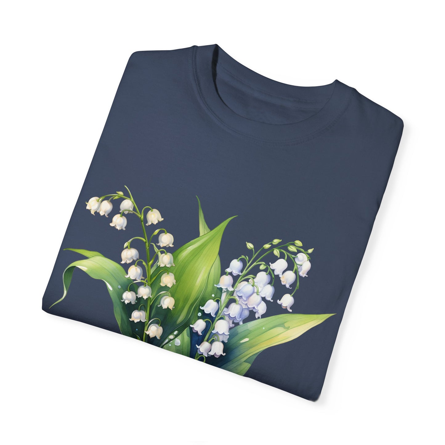 May Birth Flower "Lily of the Valley" (For Dark Fabric) - Unisex Garment-Dyed T-shirt