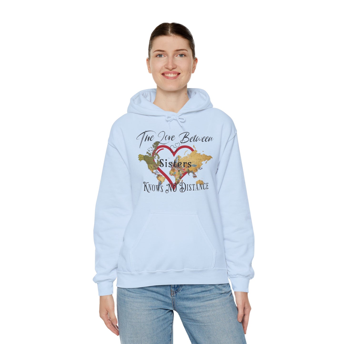 The love between sisters knows no distance - Unisex Heavy Blend™ Hooded Sweatshirt