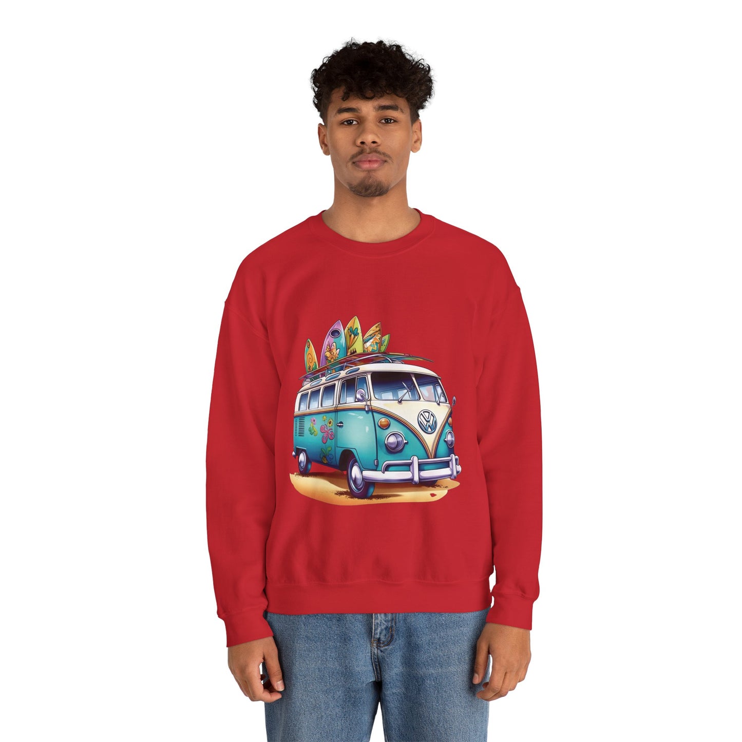 Retro Surf Van - Unisex Heavy Blend™ Crewneck Sweatshirt