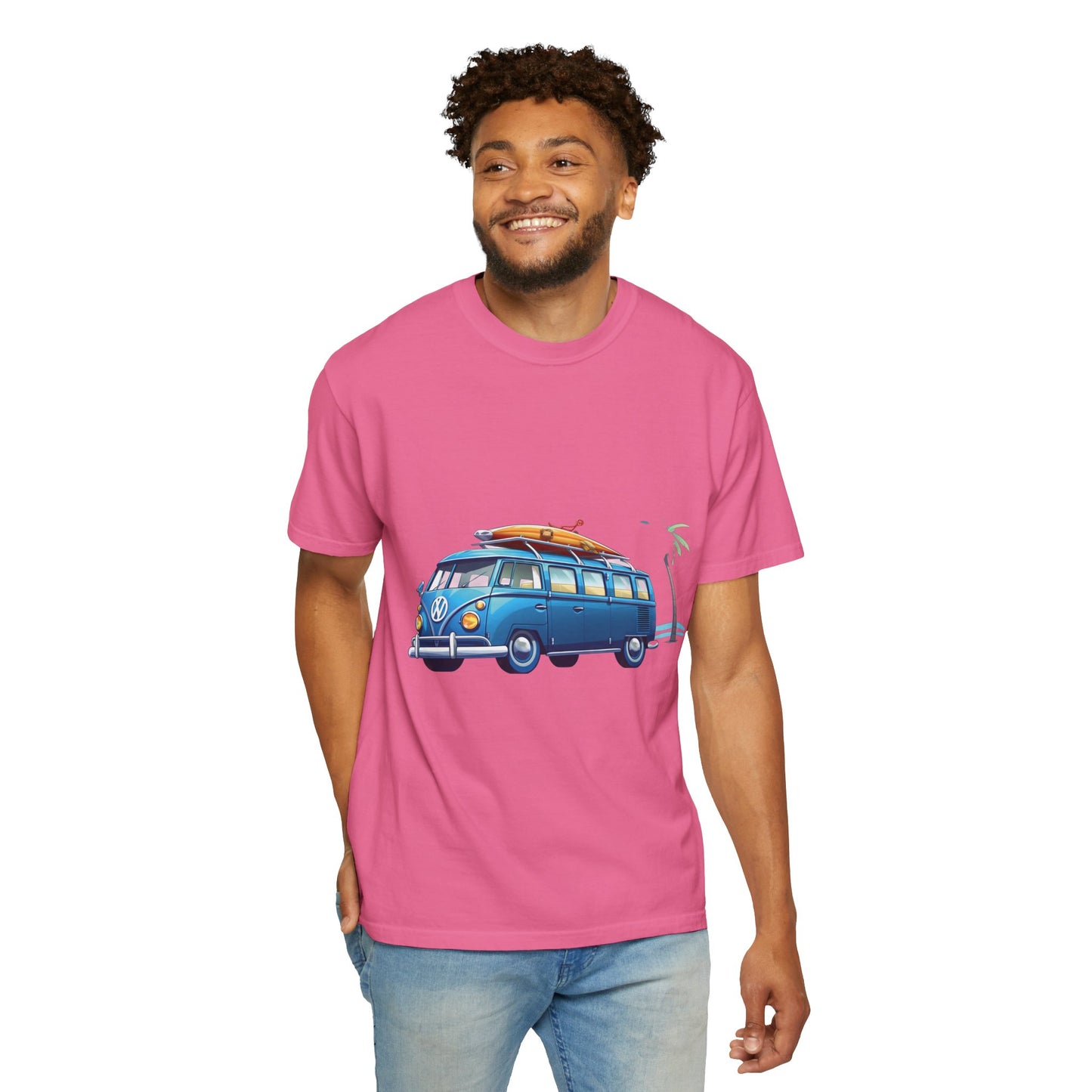 Retro Surf Van: Unisex Garment-Dyed T-shirt