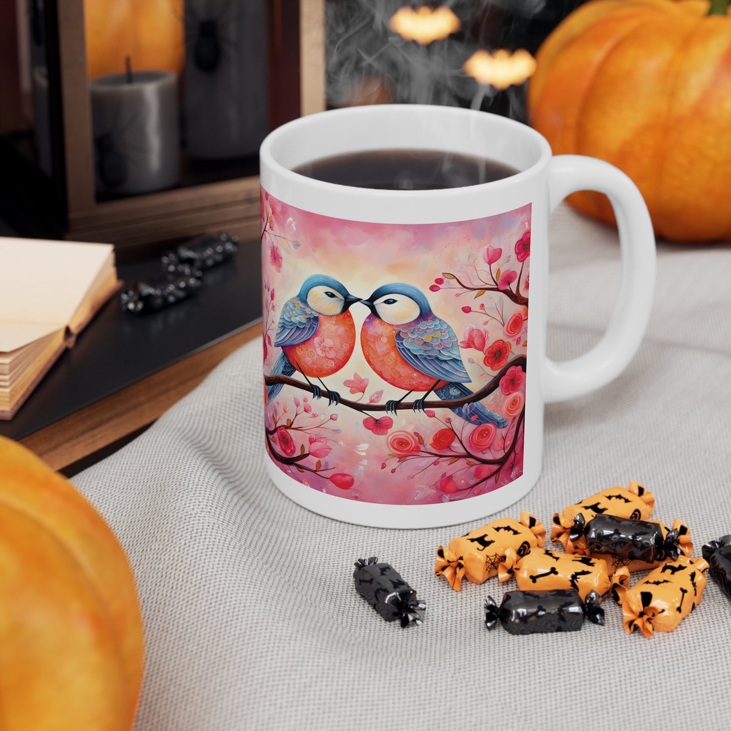 Kissing Bird: Ceramic Mug 11oz