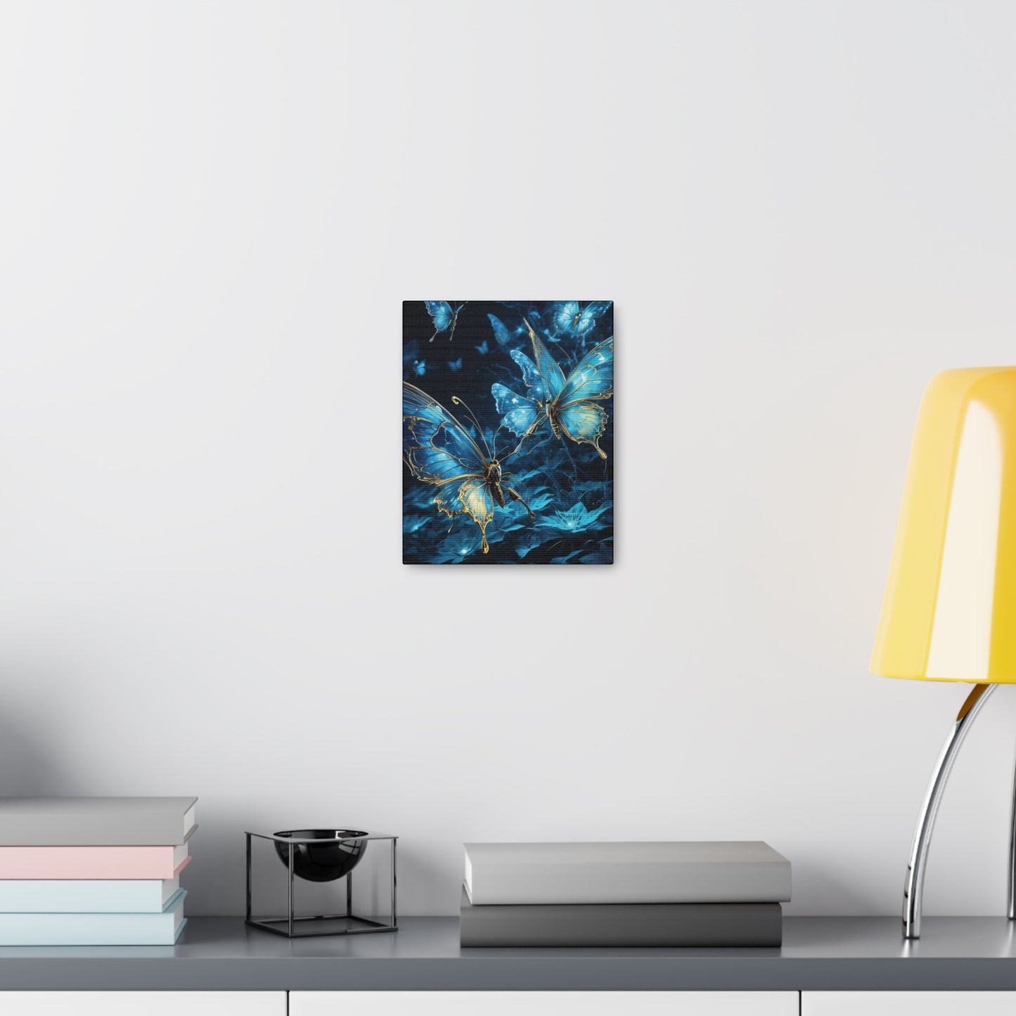 Beautiful butterfly glowing in the dark - Canvas Gallery Wraps