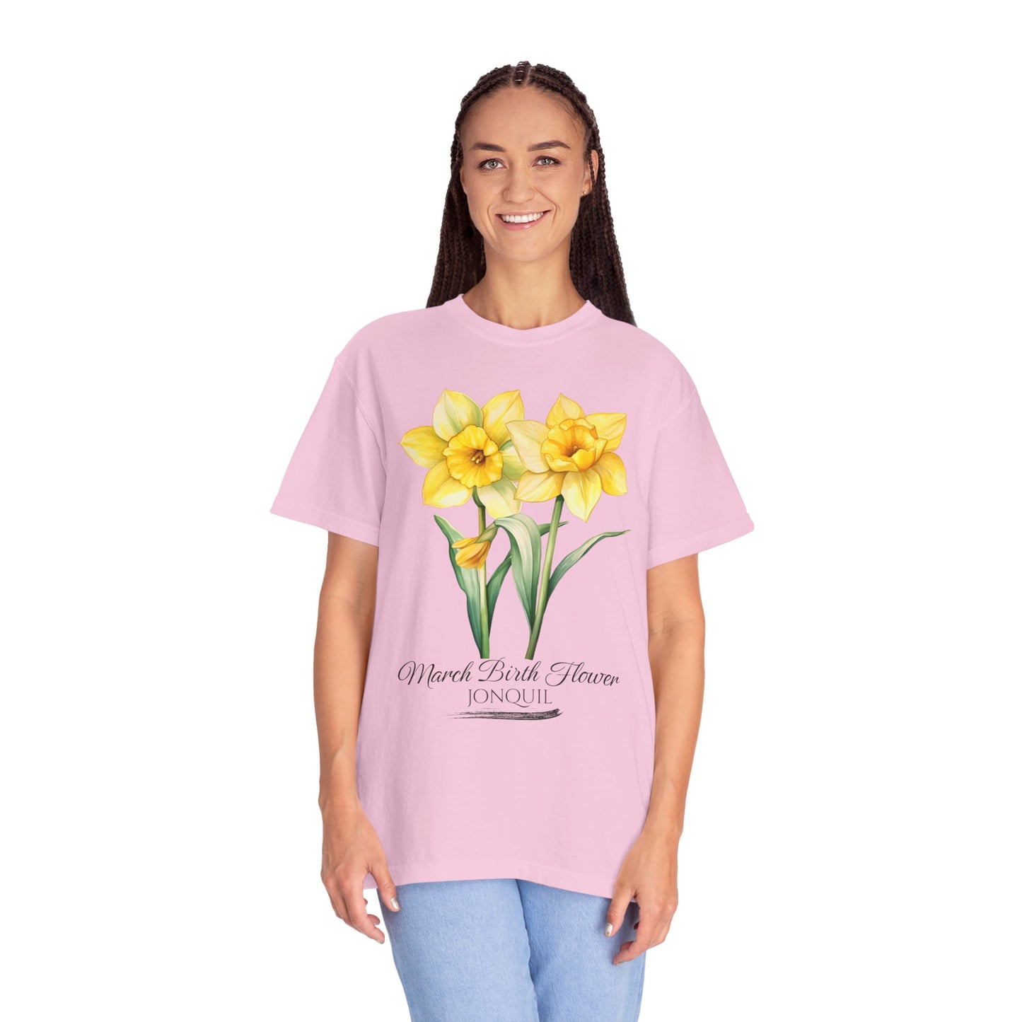 March Birth Flower "Jonquil" - Unisex Garment-Dyed T-shirt