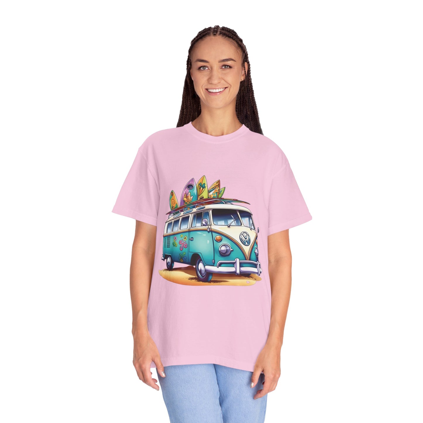 Retro Surf Van: Unisex Garment-Dyed T-shirt