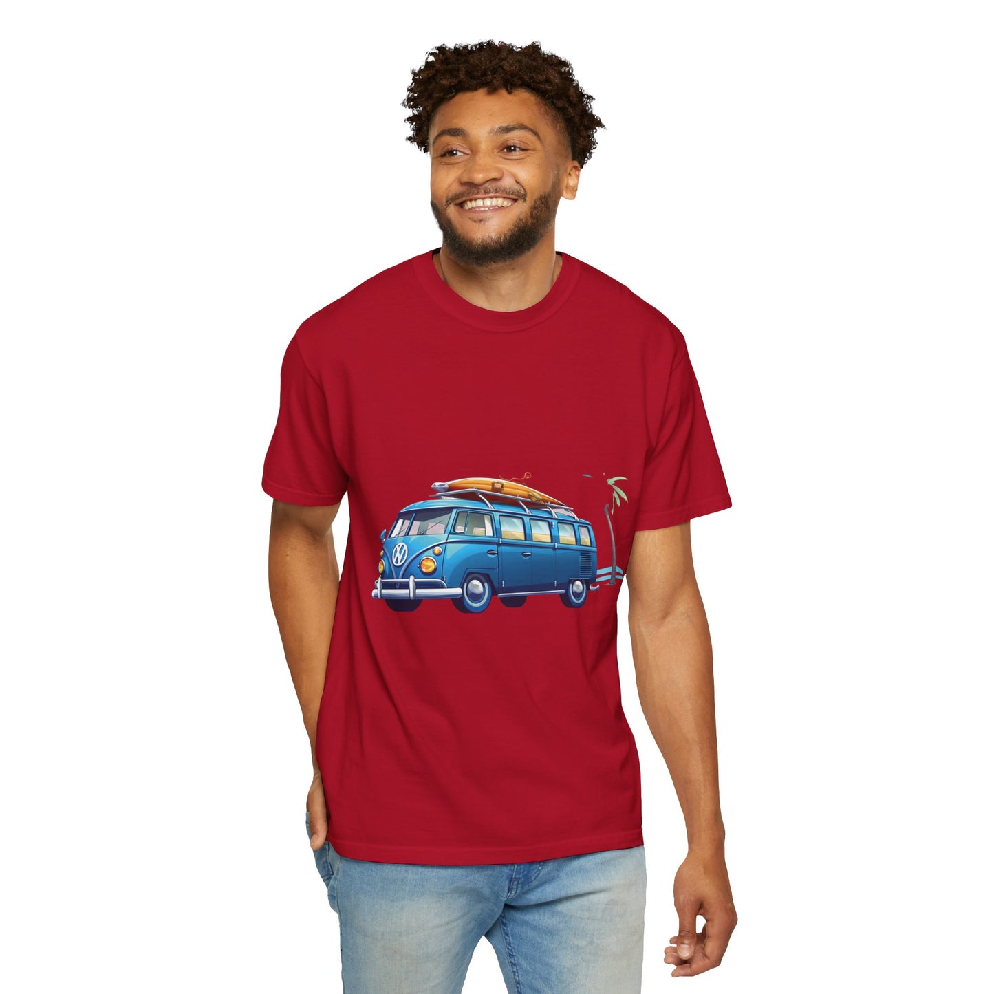 Retro Surf Van: Unisex Garment-Dyed T-shirt