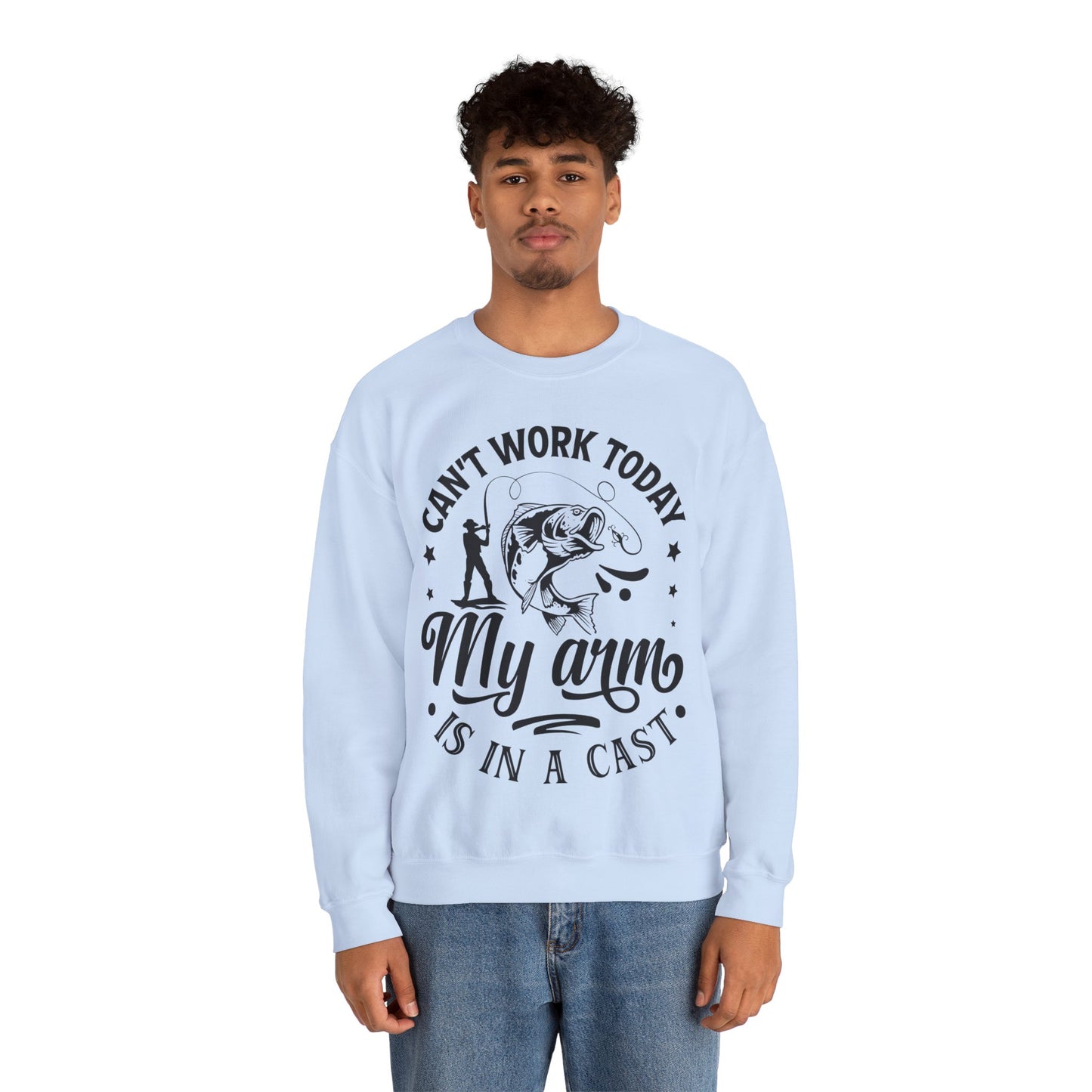 Can't work today, my arm is in a cast - Unisex Heavy Blend™ Crewneck Sweatshirt