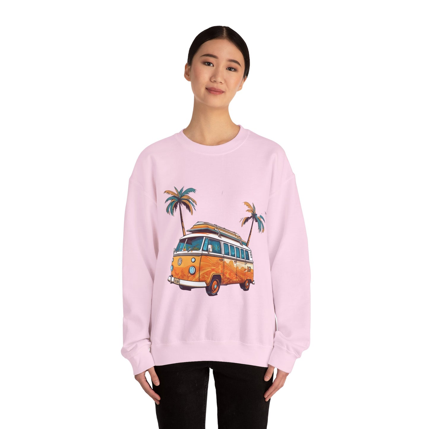 Retro Surf Van - Unisex Heavy Blend™ Crewneck Sweatshirt