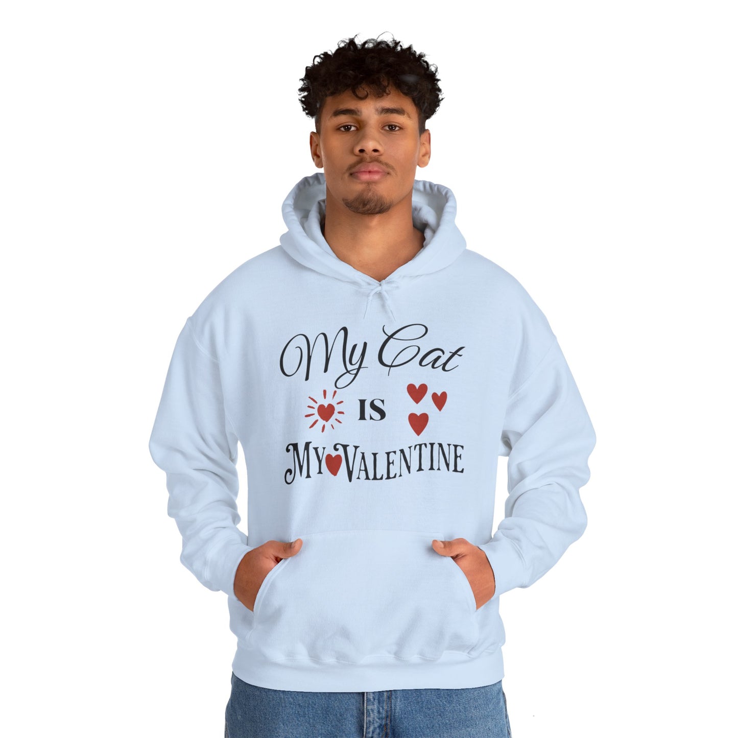 My Cat Is My Valentine - Unisex Heavy Blend™ Hooded Sweatshirt