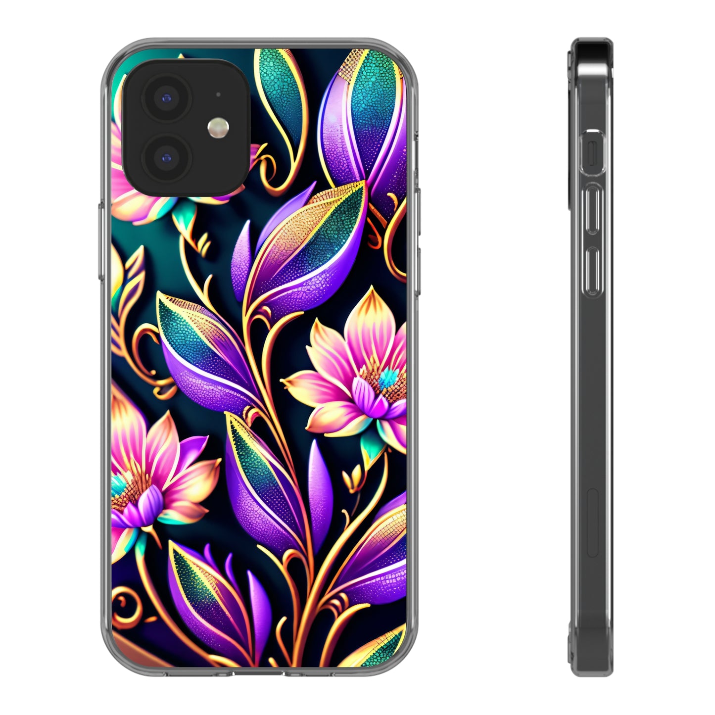 Clear Phone Cases: Fantasy Flower