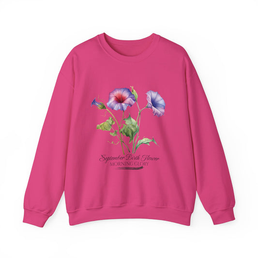 September Birth Flower (Morning Glory) - Unisex Heavy Blend™ Crewneck Sweatshirt