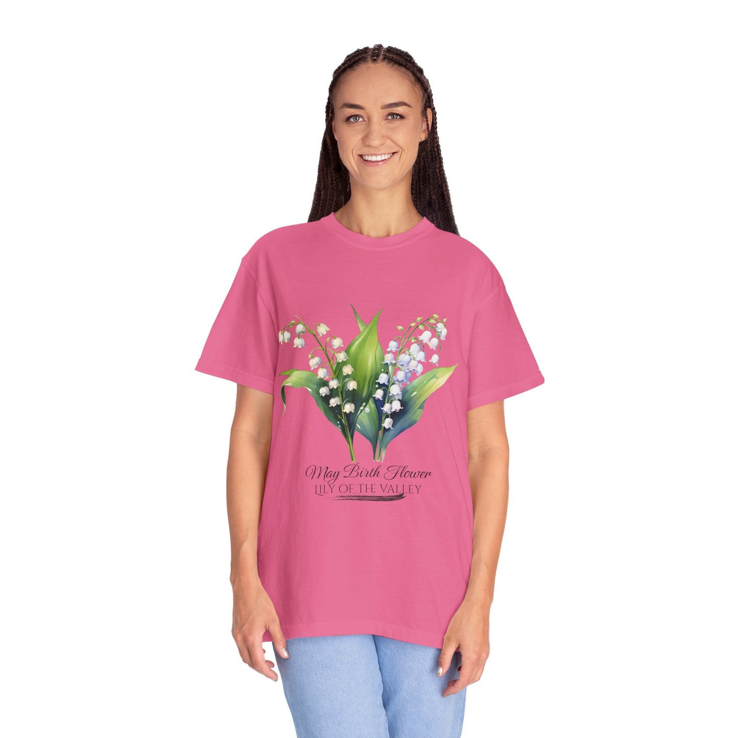 May Birth Flower "Lily of the Valley" - Unisex Garment-Dyed T-shirt