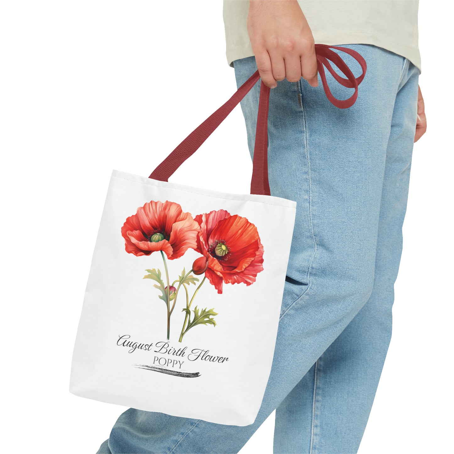 August Birth Flower: Poppy - Tote Bag (AOP)