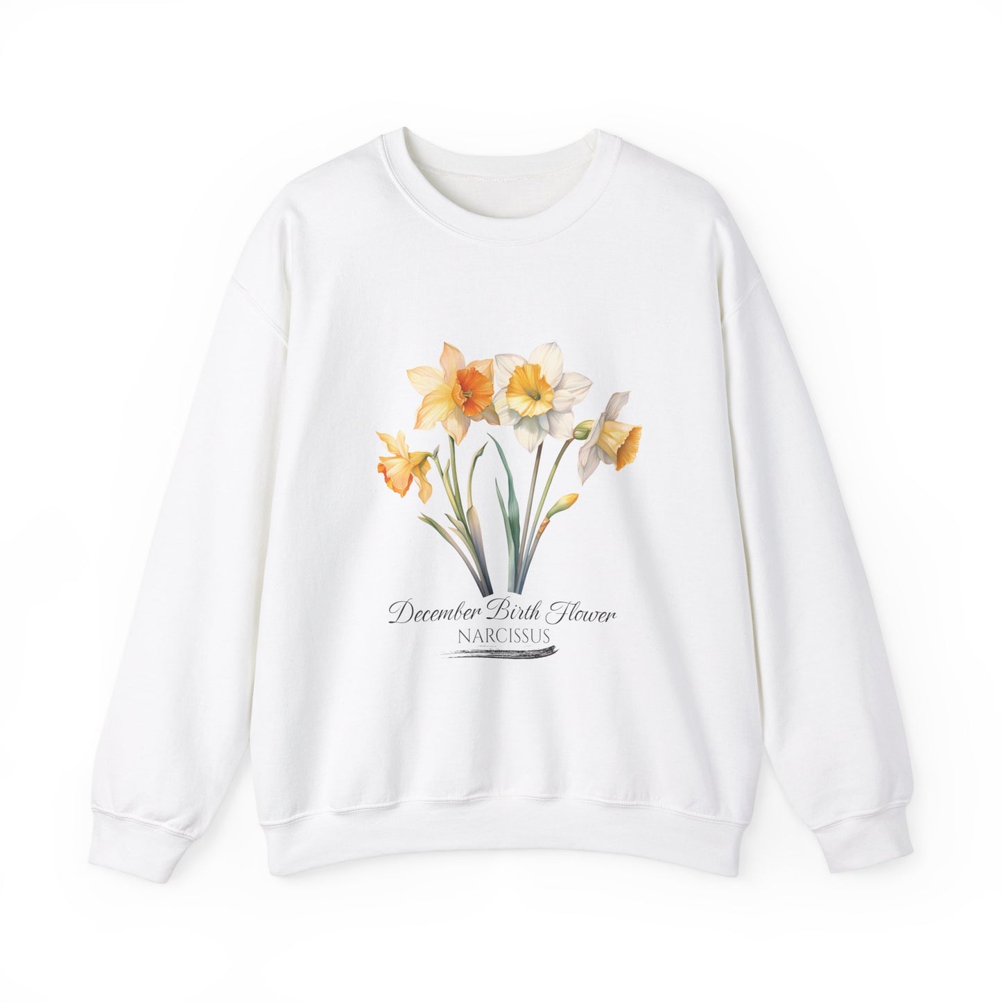 December Birth Flower (Narcisus) - Unisex Heavy Blend™ Crewneck Sweatshirt