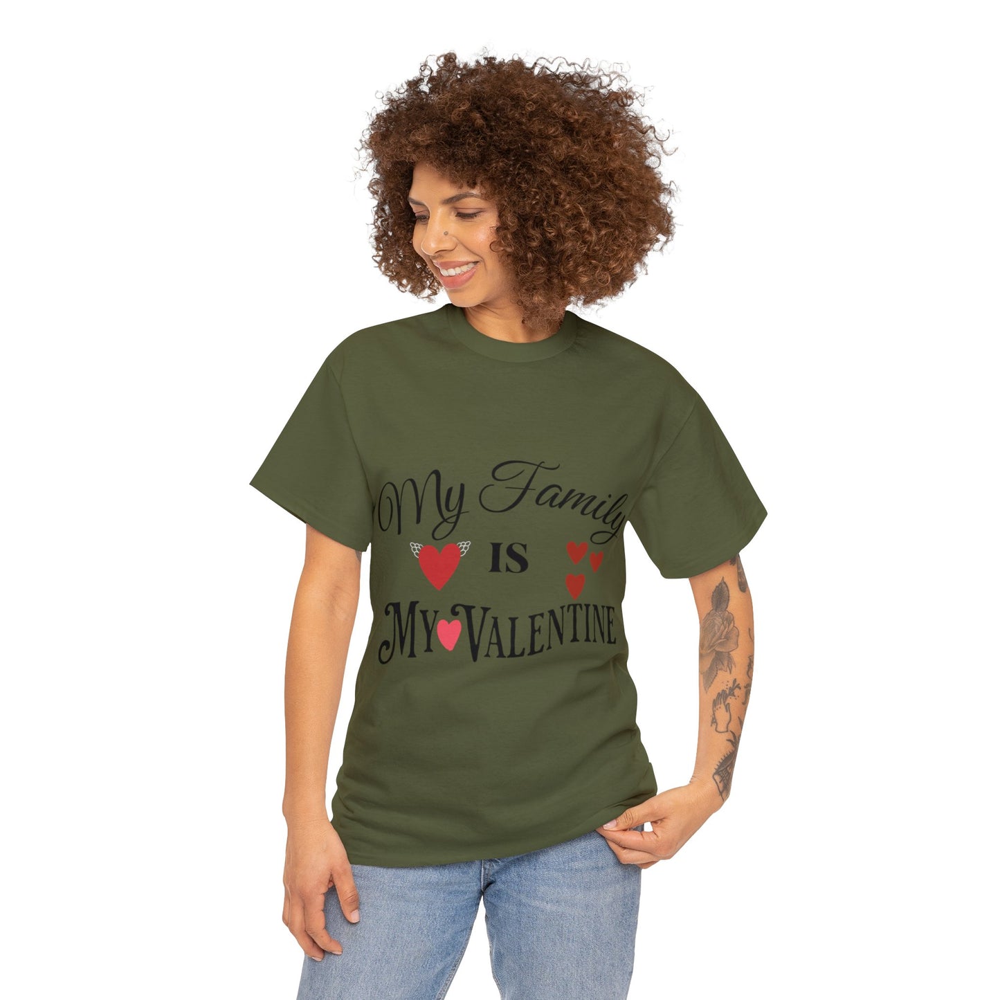 My family is my valentine - Unisex Heavy Cotton Tee