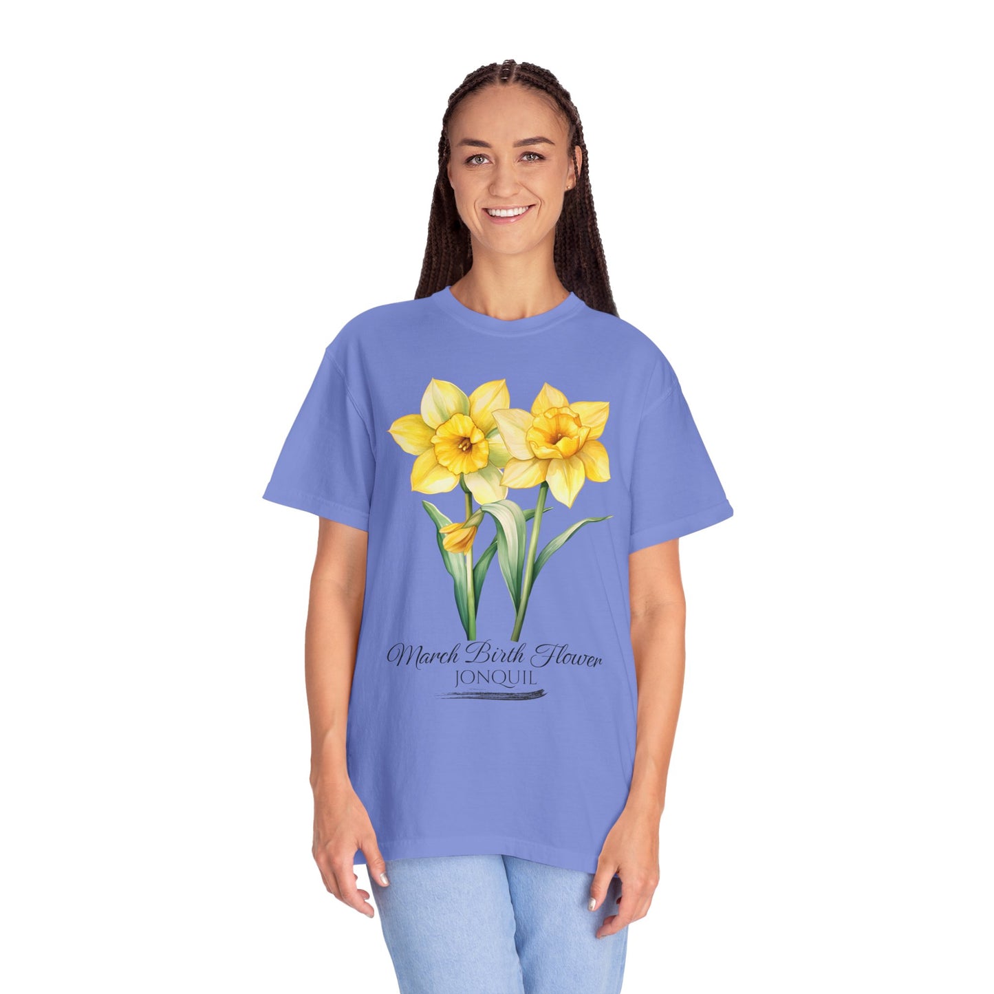 March Birth Flower "Jonquil" - Unisex Garment-Dyed T-shirt