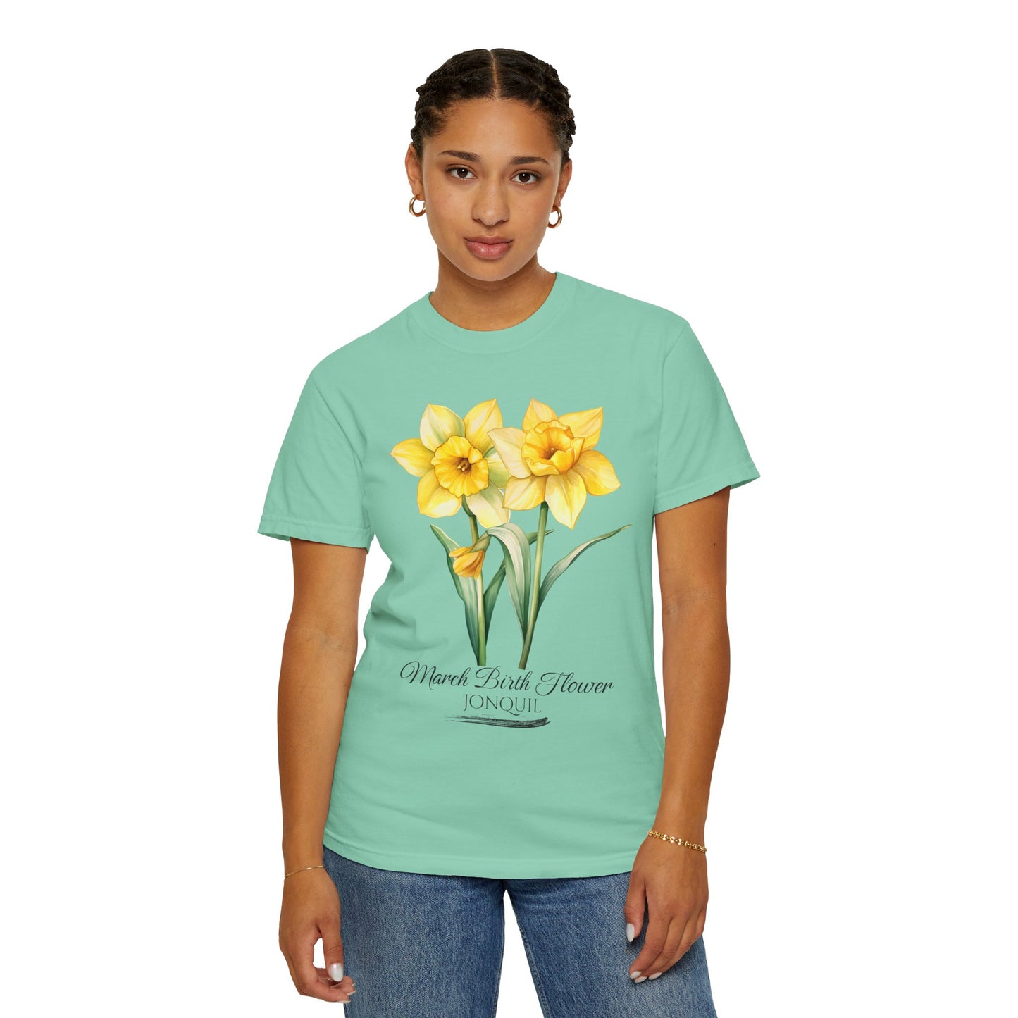 March Birth Flower "Jonquil" - Unisex Garment-Dyed T-shirt