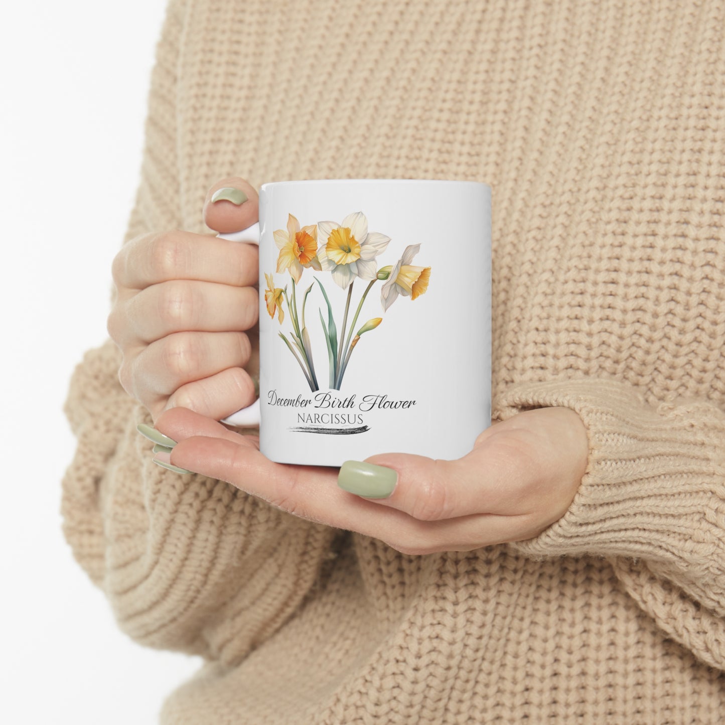 December Birth Flower (Narcissus): Ceramic Mug 11oz