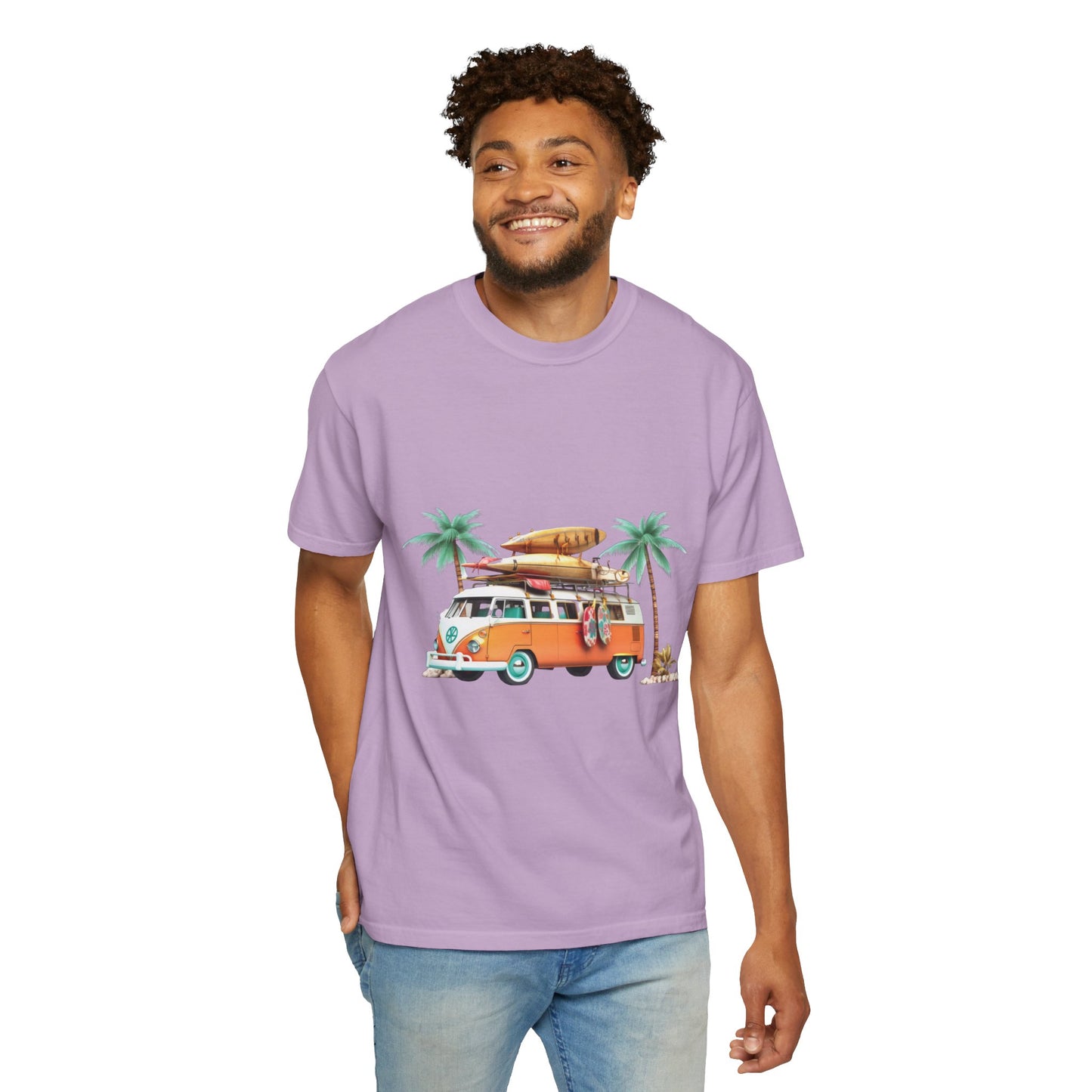 Retro Surf Van: Unisex Garment-Dyed T-shirt