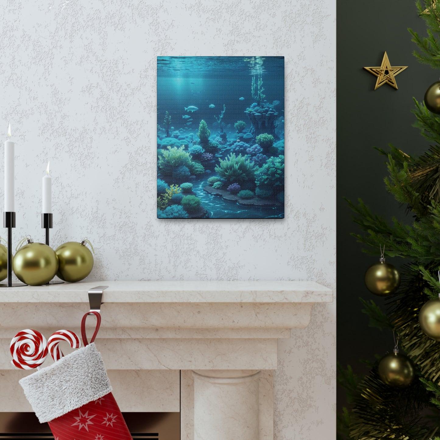 Under Sea Shark Coral Reef: Canvas Gallery Wraps